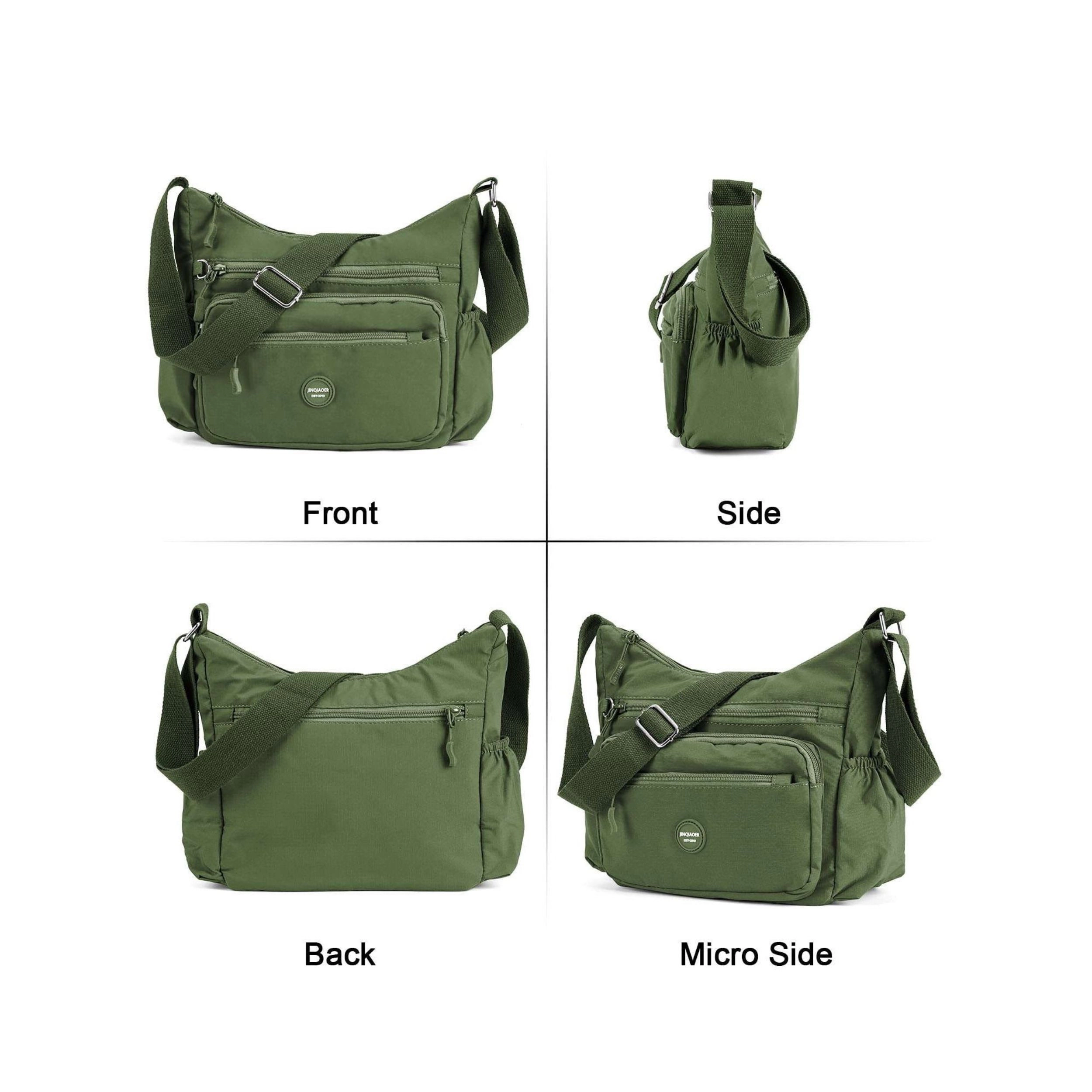 Home Collection Women’s Water Resistant Nylon Crossbody Bag with Multi Pockets