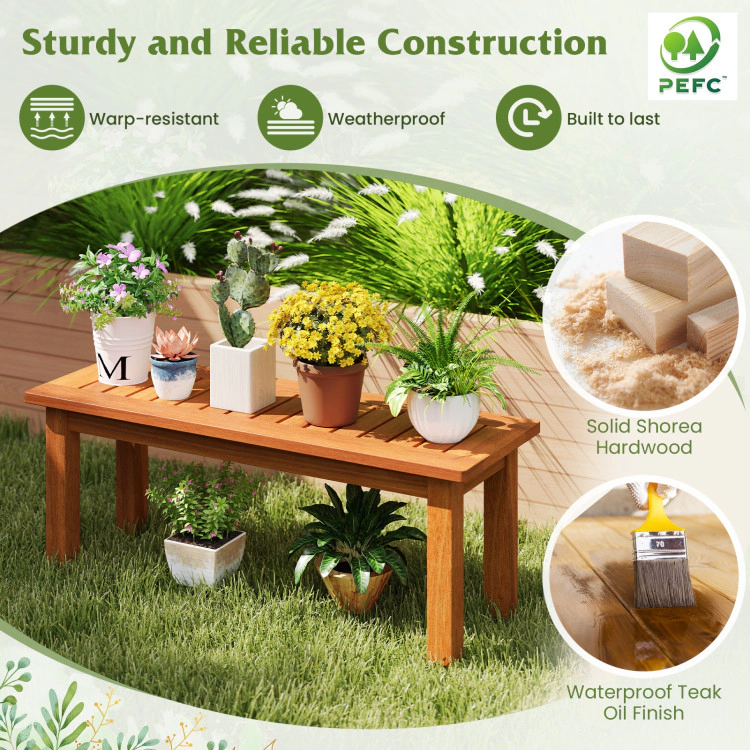 Hivvago Wooden Plant Stand Outdoor Indoor Solid Wood Flower Pot Holder Display Shelf
