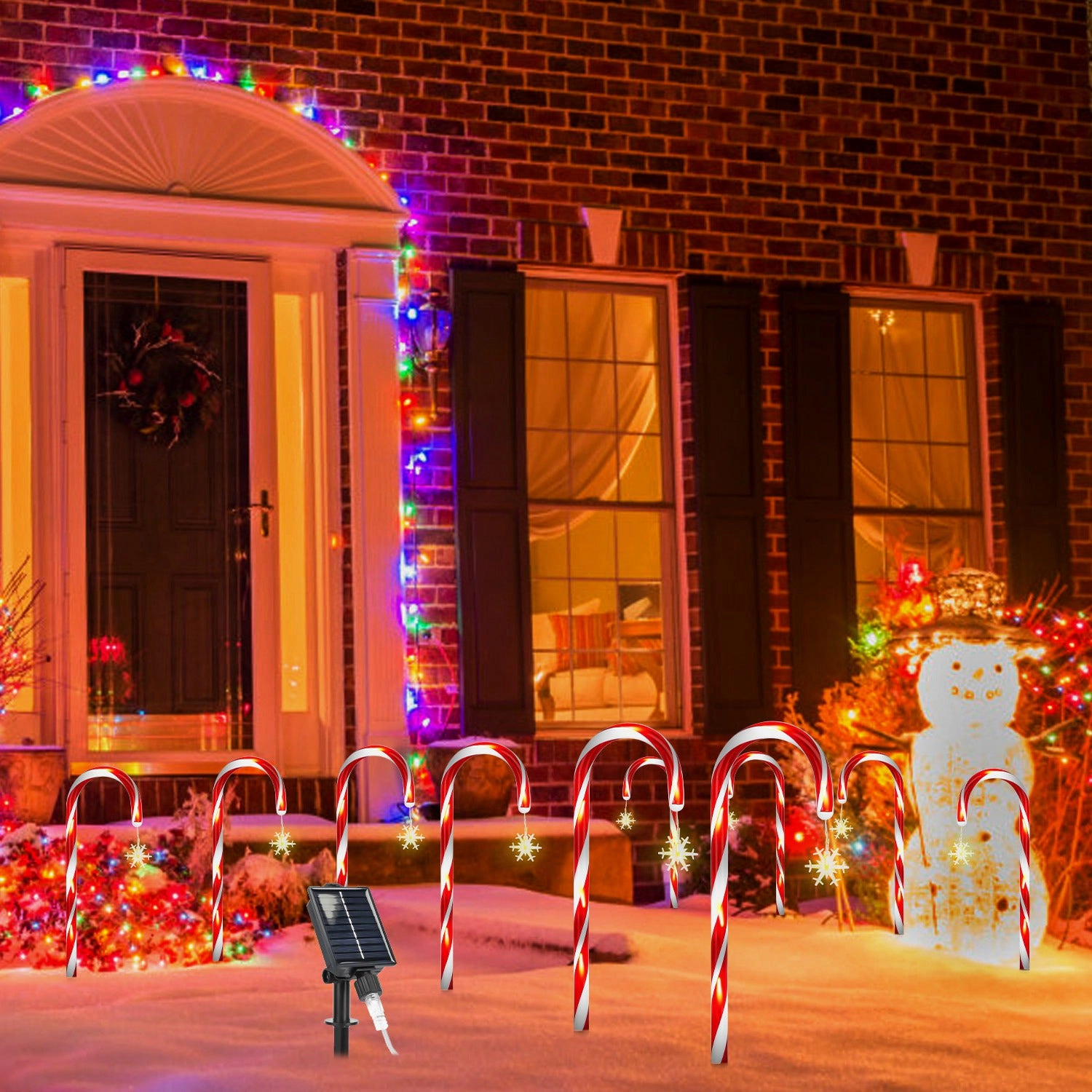 GBruno Solar Candy Cane Pathway Lights 72 LEDs