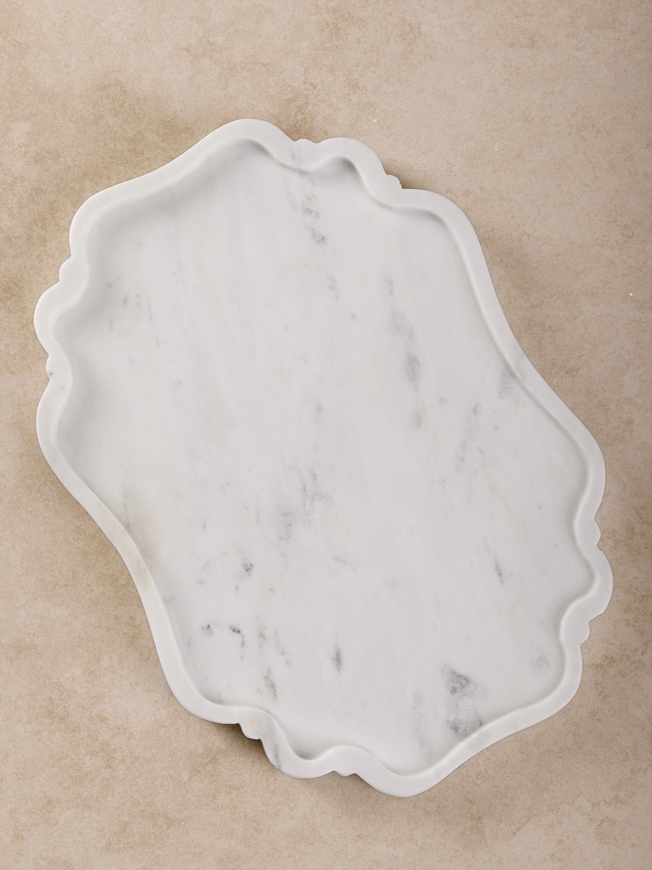 GAURI KOHLI Cascade White Marble Tray