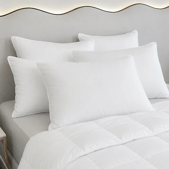 ComfyDown Elysian 600 Fill Power Down Bed Pillow, 330 Thread Count, Twin (20" x 26"), Medium