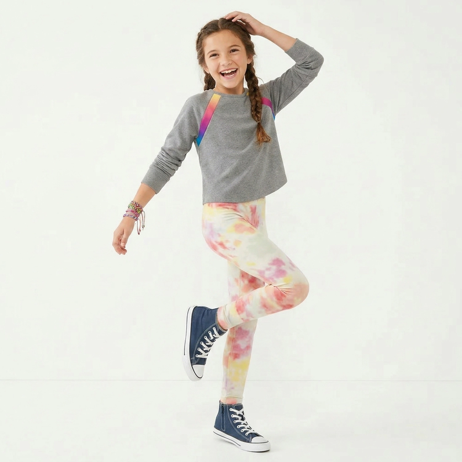 Rockets of Awesome Rainbow Ombre Active Tee for Girls