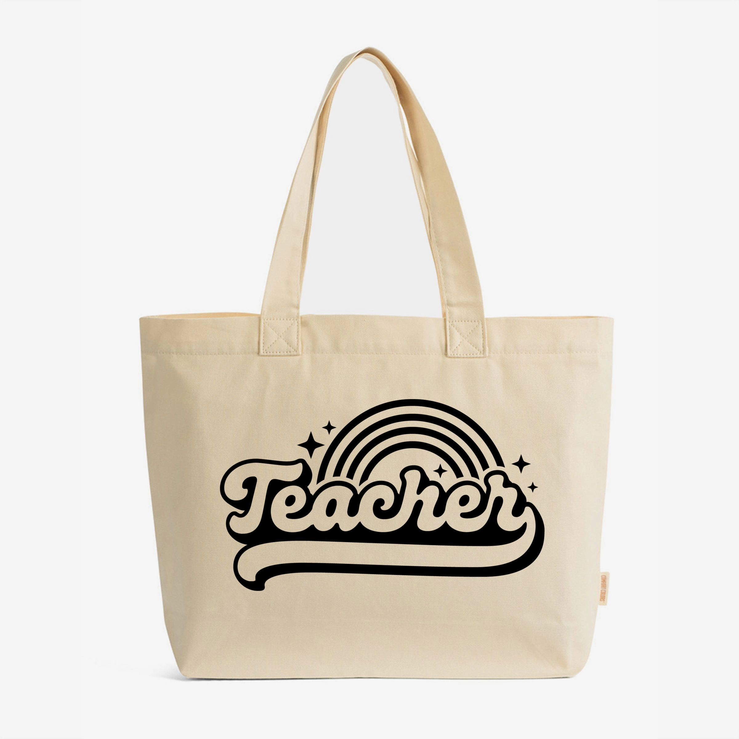 Simply Sage Market - Zippered Canvas Tote Teacher Rainbow