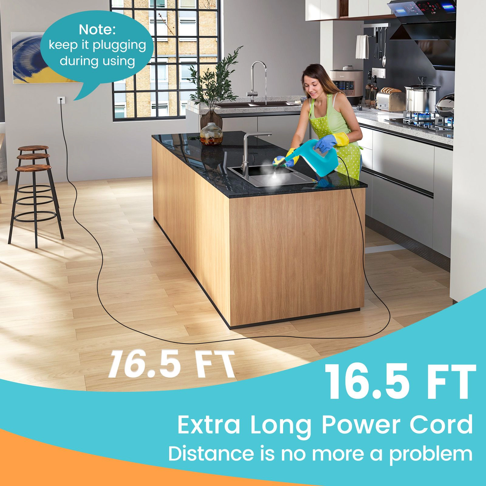 SlickBlue Multi-Purpose Steam Cleaning Machine for Floors, Kitchen, Bathroom and Car