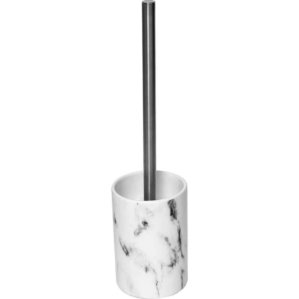 Evideco French Home Goods Marble Dolomite Toilet Brush Set - White with Gray Veining