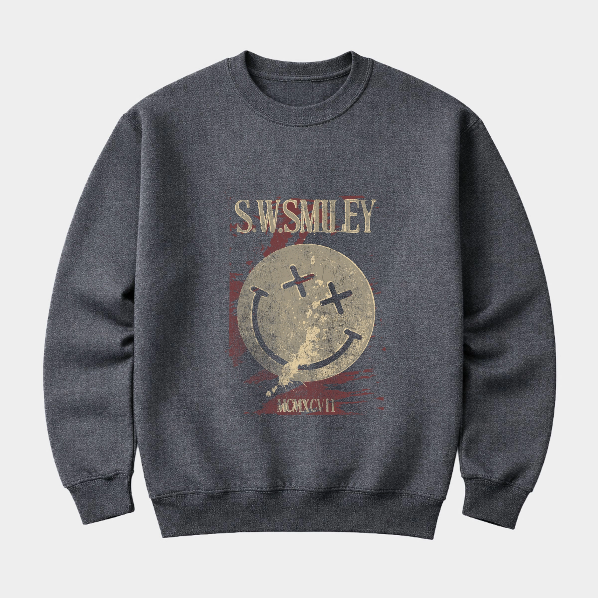 Simply Sage Market - Men's Graphic Sweatshirt S.W.Smiley Paint Splatters X Eyes