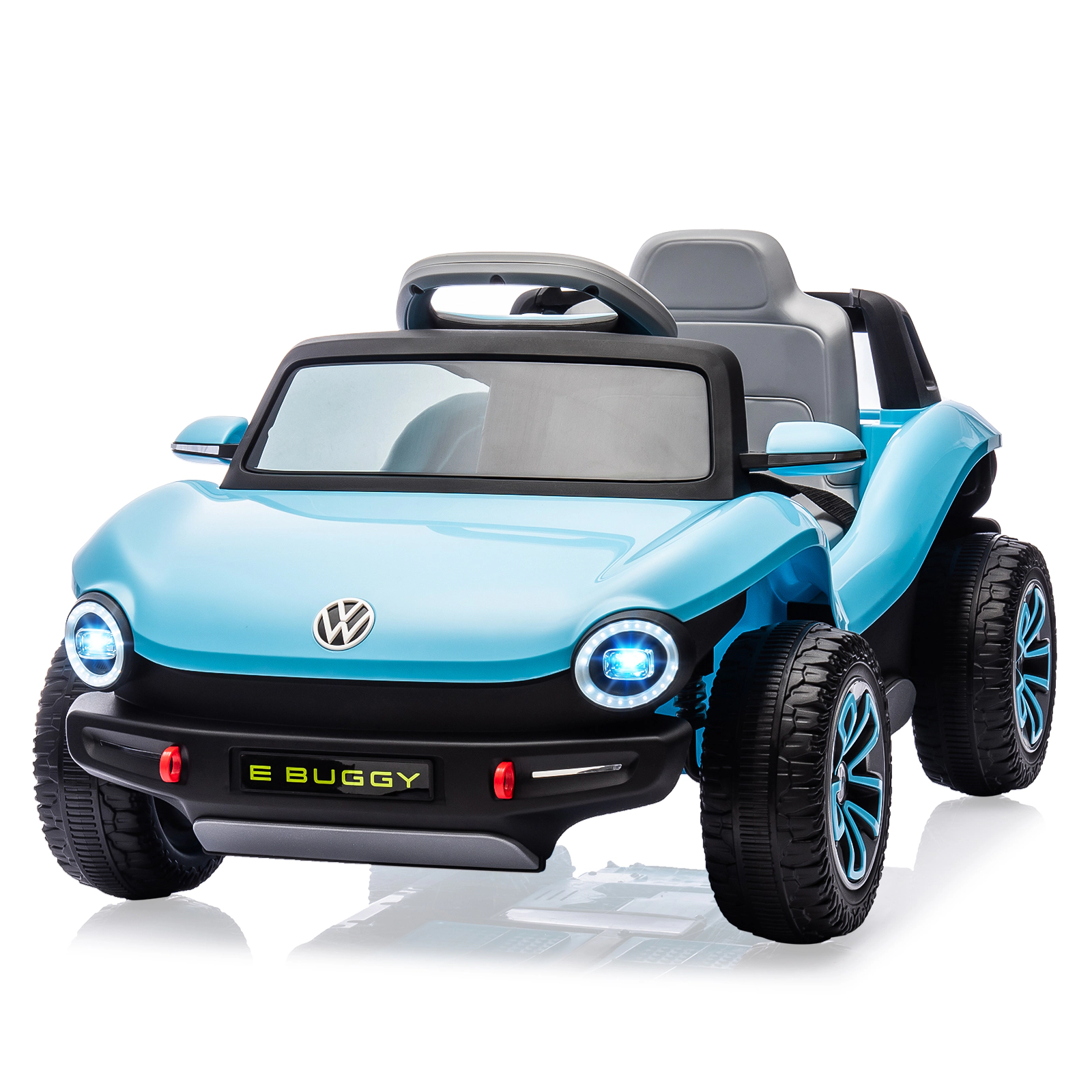 Enjyam 12V Licensed Volkswagen Beetle Ride On Car for Kids, Electric 4 Wheeler with Remote, LED Lights, Music & USB