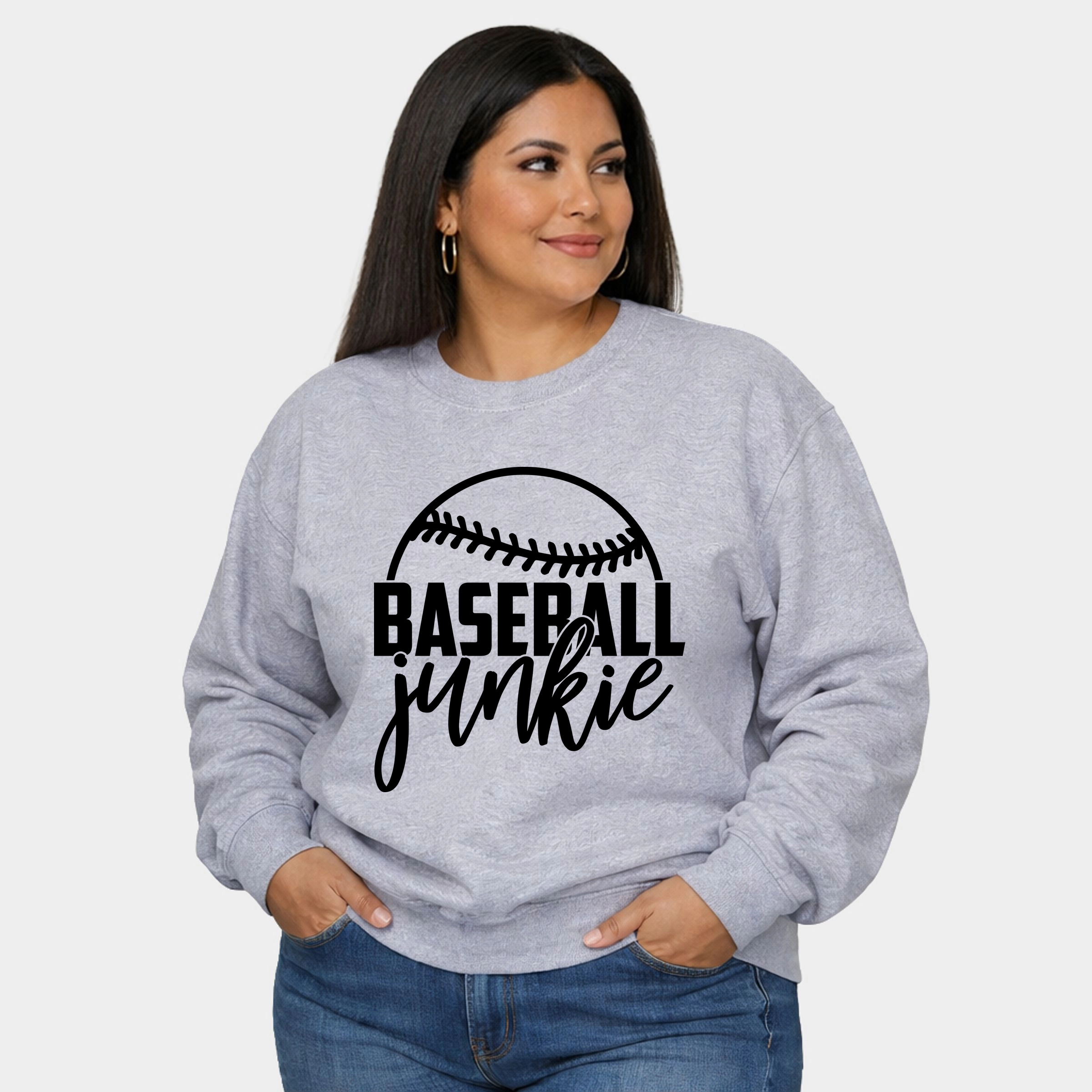 Simply Sage Market - Baseball Junkie  Women's Plus Sized Graphic Sweatshirt