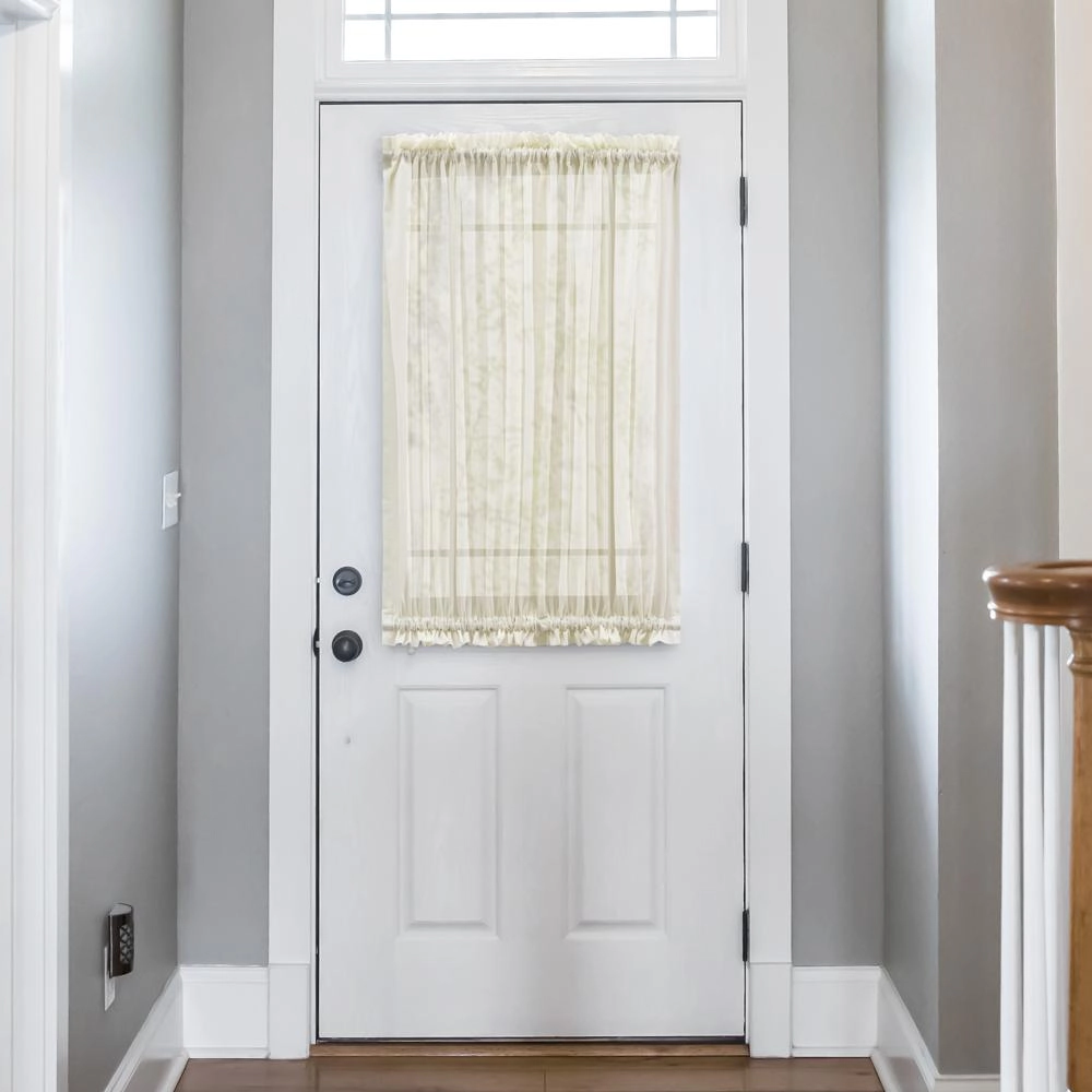 Ellis Curtain Cotton Voile 1.5" Rod Pocket Semi Sheer Door Curain Panel 40" x 72" Natural
