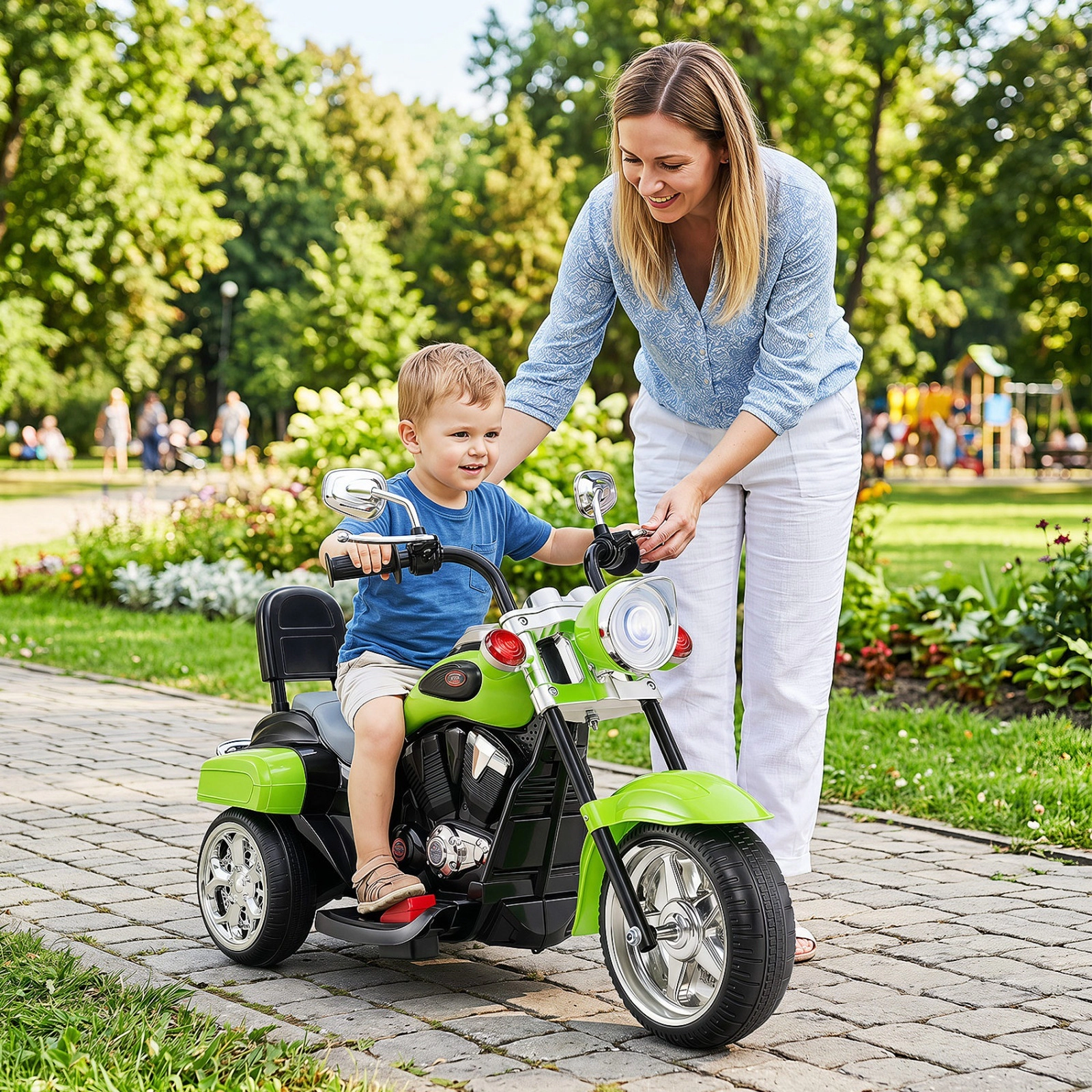 6V Toddler Ride on Motorbike 3-Wheel Electric Trike Horn Headlight Ages 3+ 66-lb Limit