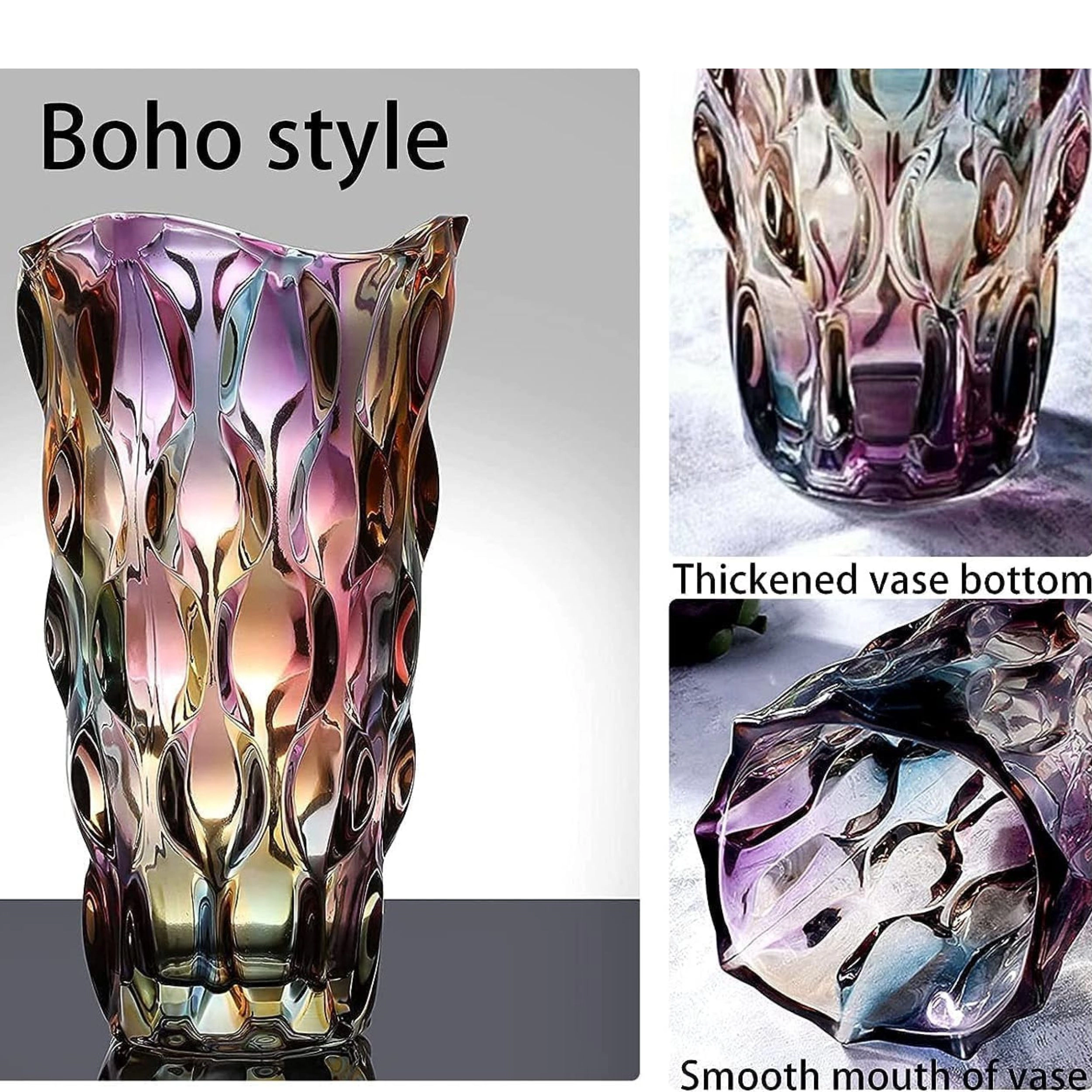 Stock Preferred Large Thickened Crystal Glass Flower Vase for Table Centerpieces