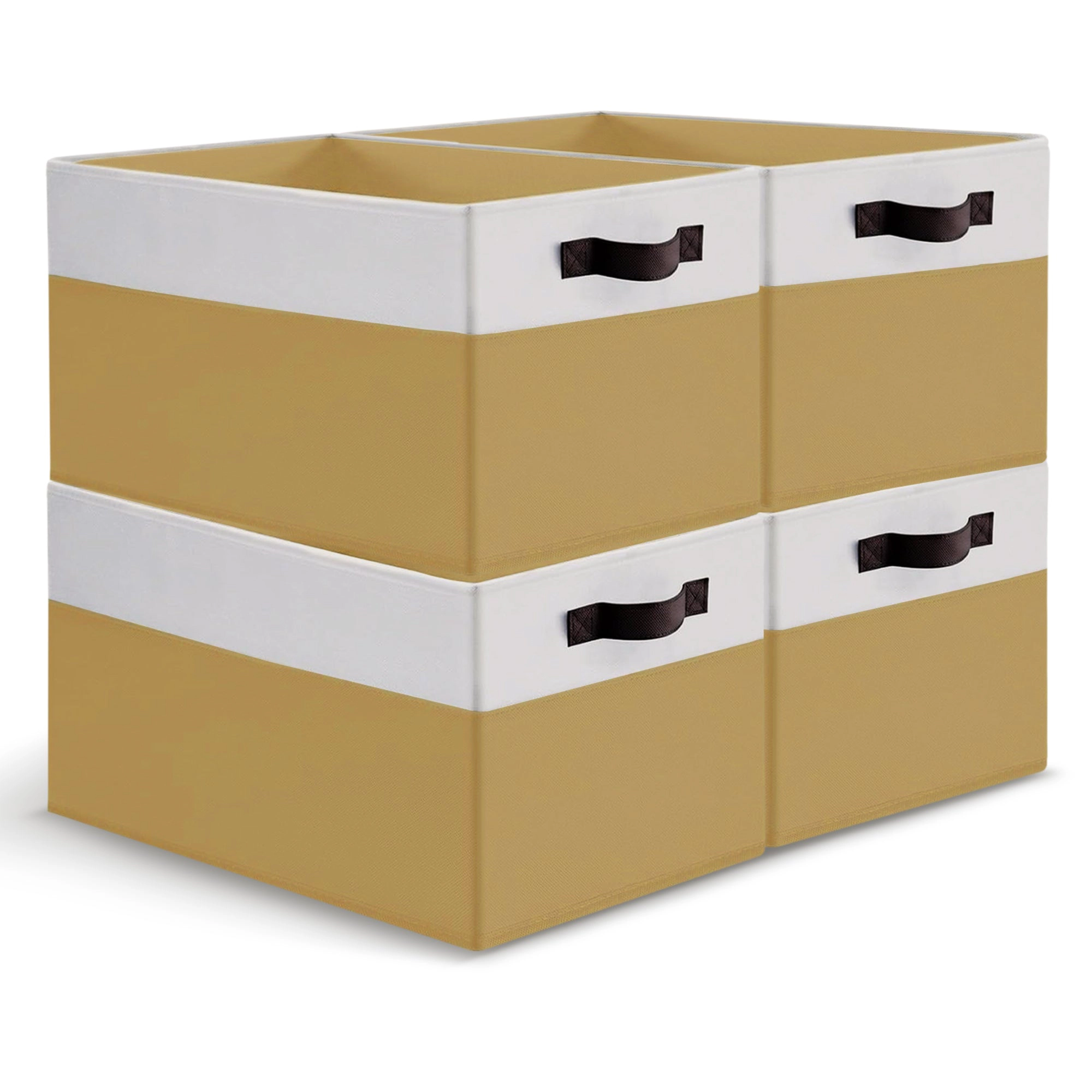 Cheer Collection 4 Pack Large Storage Baskets with Handles Collapsible Fabric