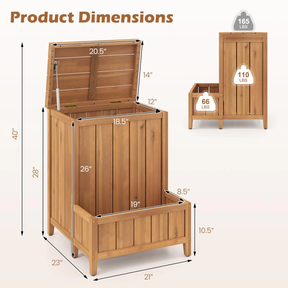 Hivvago Package Delivery Box with Planter Box for Pool Accessories and Garden Tools