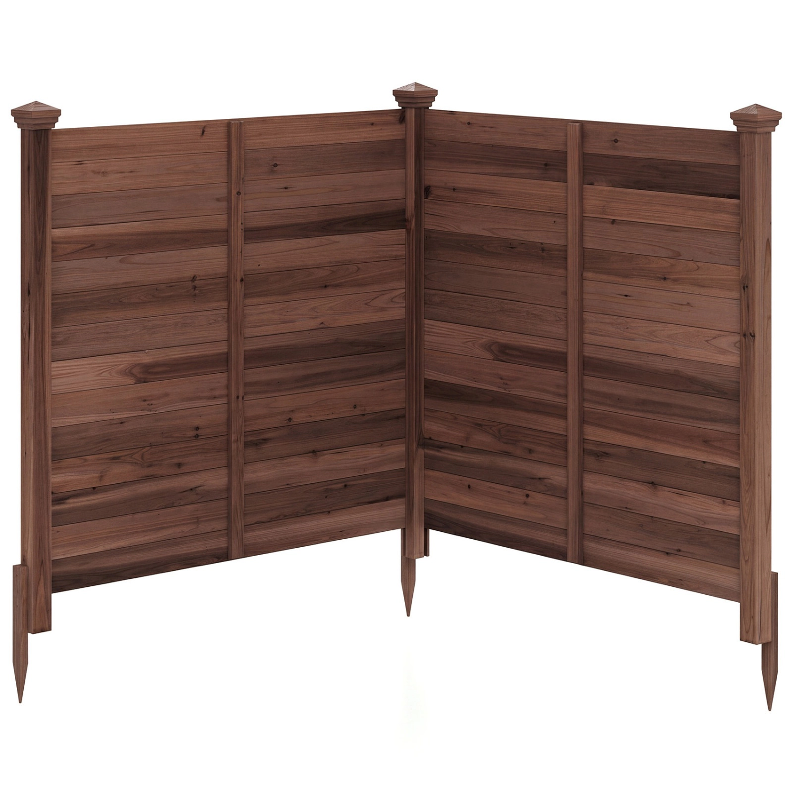 SUGIFT Brown Fir Wood Air Conditioner Privacy Fence with 2 Panels and 3 Ground Stakes 47-in W 47-in D 45.5-in H
