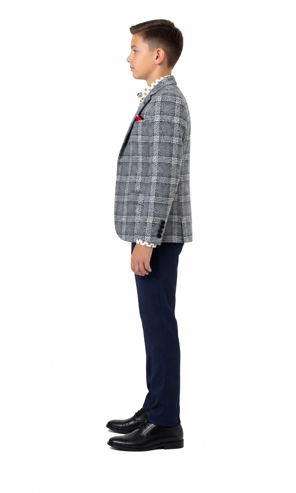 Elie Balleh Boys Slim Fit Checke Blazer