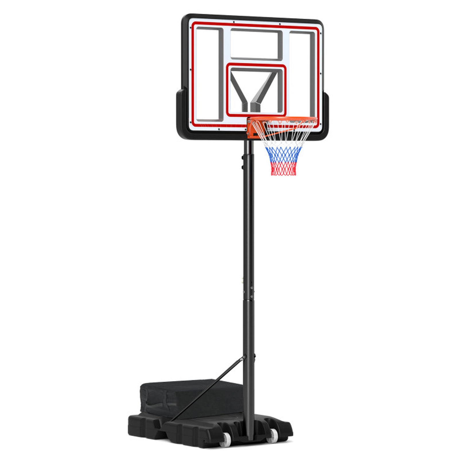 SUGIFT 7.4-ft to 10-ft Crank Adjustable Portable Basketball Hoop with 44-in PC Backboard and Net