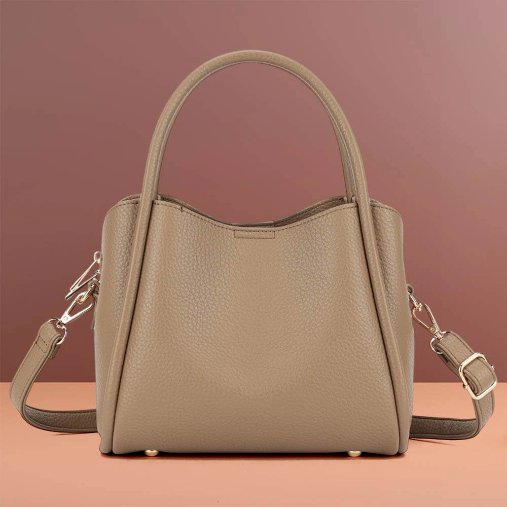FASHNZFAB Faux Leather Structured Top Handle Crossbody Handbag