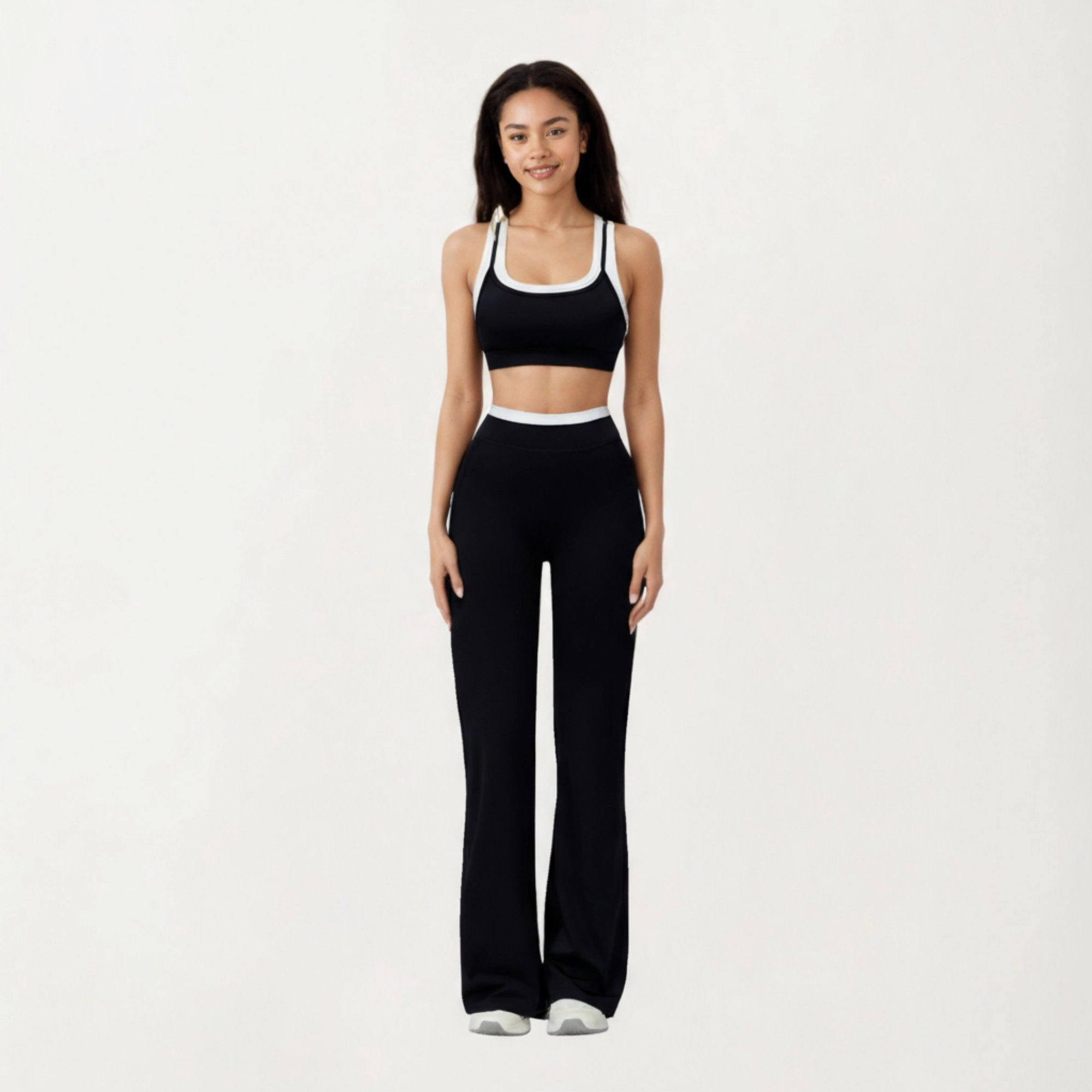 Anna-Kaci Active Women's High Waist Flare Leg Pants with Wide Supportive Waistband