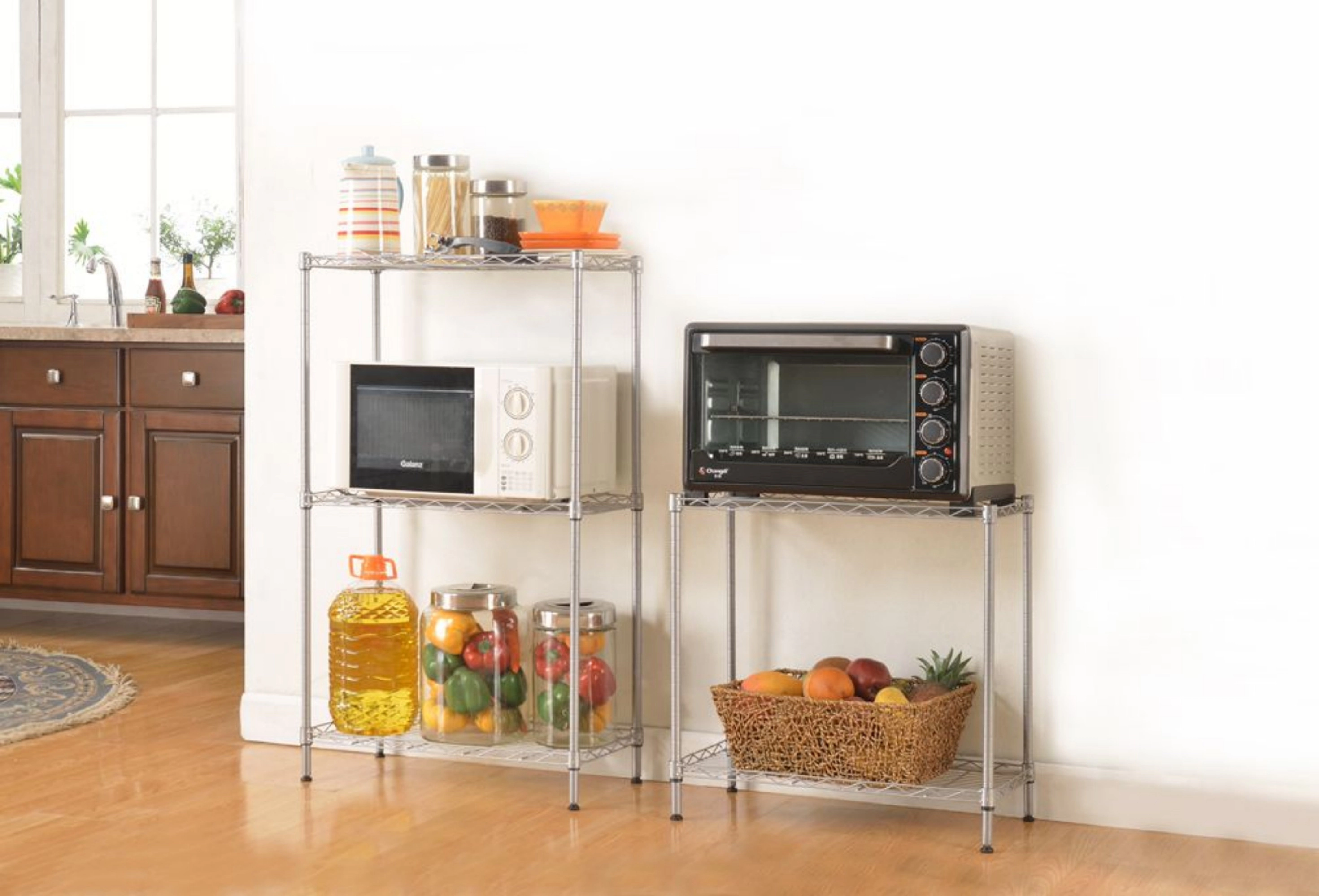 Flynama Changeable Assembly Carbon Steel Storage Rack 59.06 in H x 21.25 in W x 11.42 in D Silver Finish