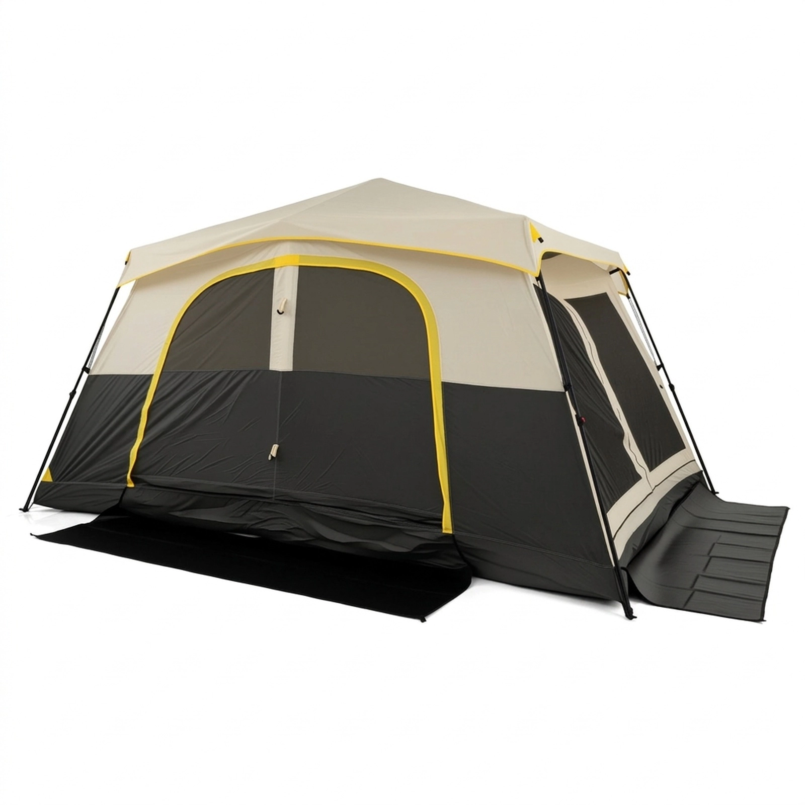 SUGIFT Beige 13-ft x 8.8-ft 10 Person Instant Cabin Camping Tent with Removable Rainfly and Carry Bag