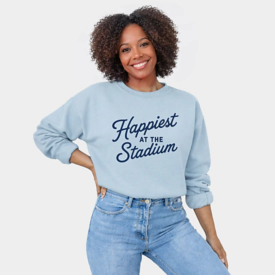Simply Sage Market - Women's Graphic Sweatshirt - Happiest at the Stadium