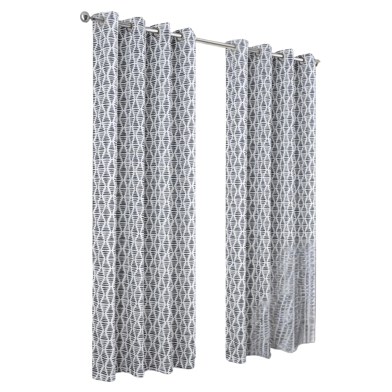 RT Designer Collection Justice Printed Blackout Luxurious Decorative Grommet Curtain Panel 54" x 84" Grey