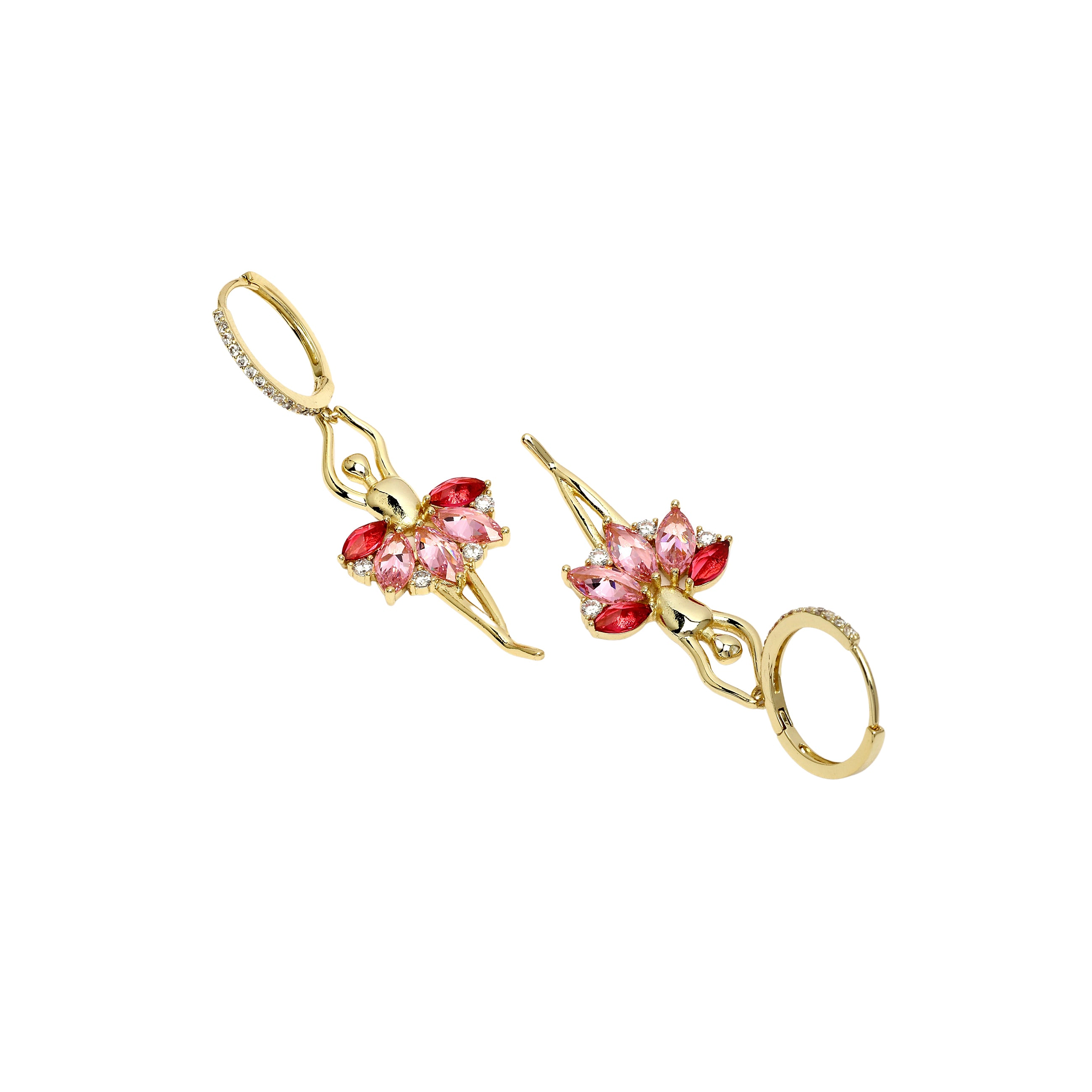 AGP PARIS Womens Diva Ballet Dancer Pink Drop Earrings