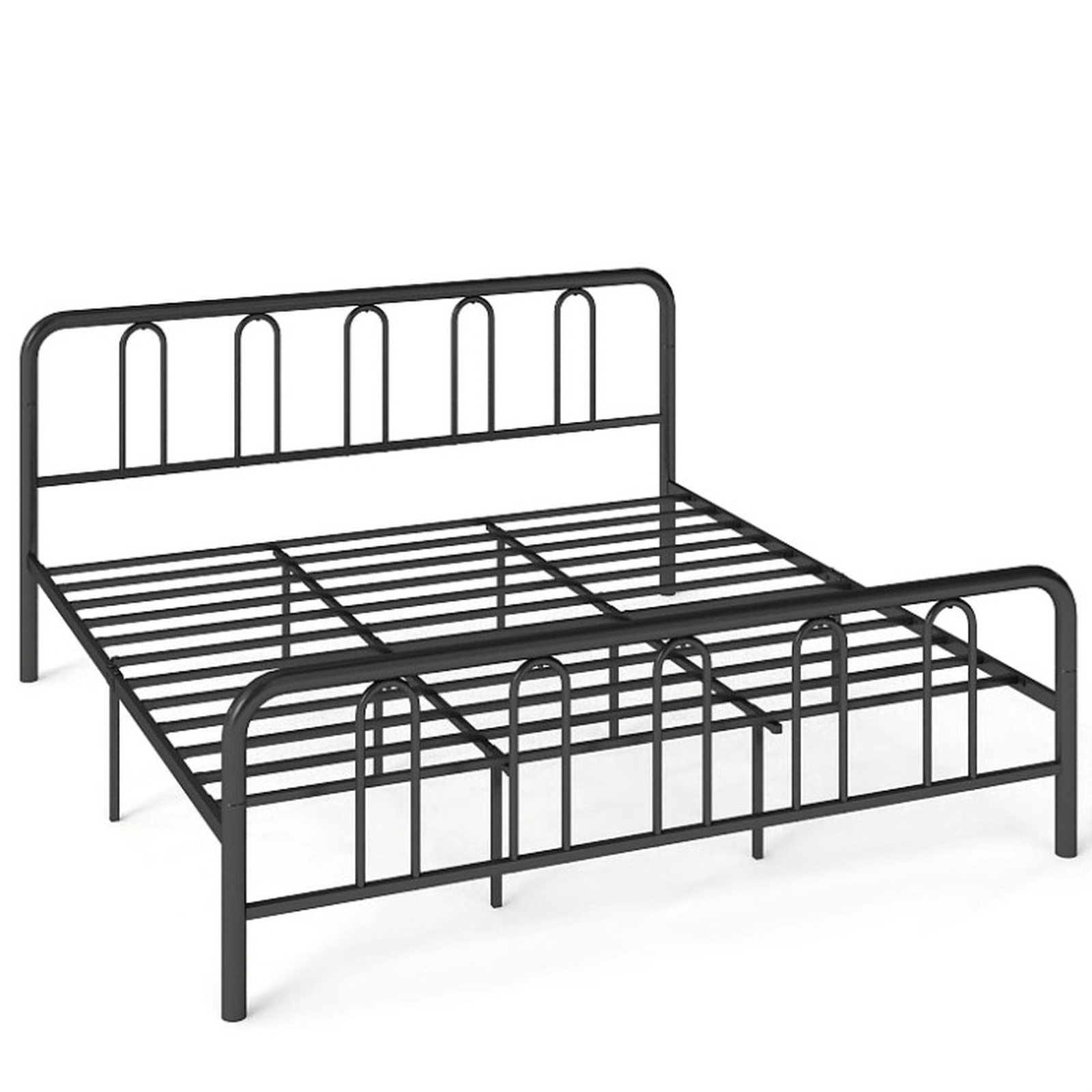 SUGIFT Full, Queen and King Size Steel Platform Bed Frame with Headboard and Footboard 1100-lb Capacity Black
