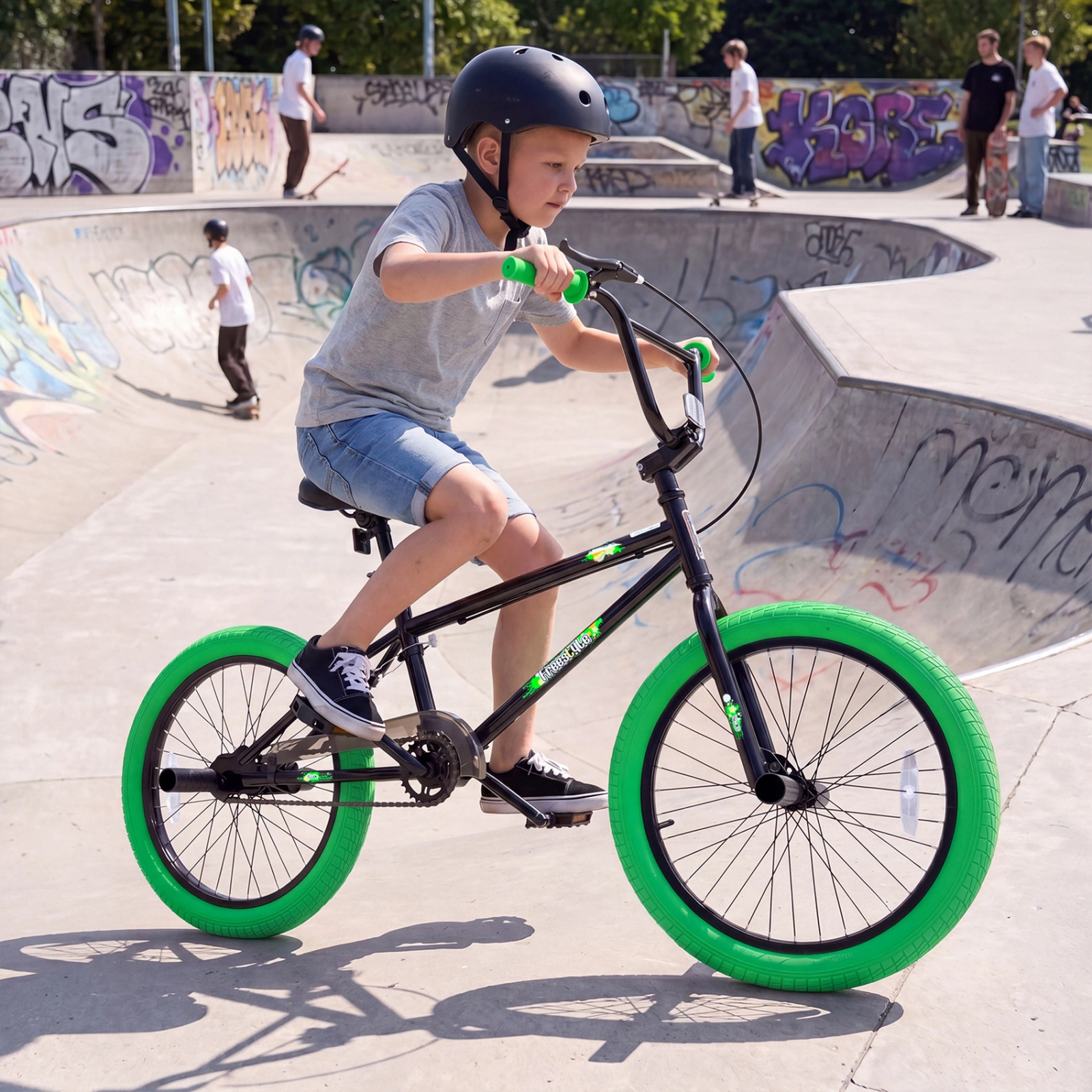 SUGIFT 20-in Trick Bicycle with 270 Degree Steering, 270° Handlebar, Adjustable Seat 110-lb Capacity Ages 8+ Green