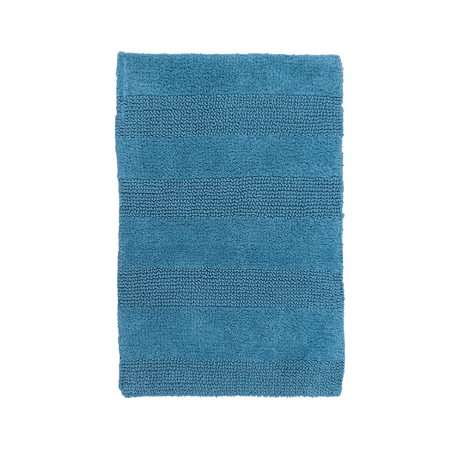 Knightsbridge Stylish And Comfortable All Season Traditional Wide Cut Design Cotton Bath Rug 20" X 30" Light Blue