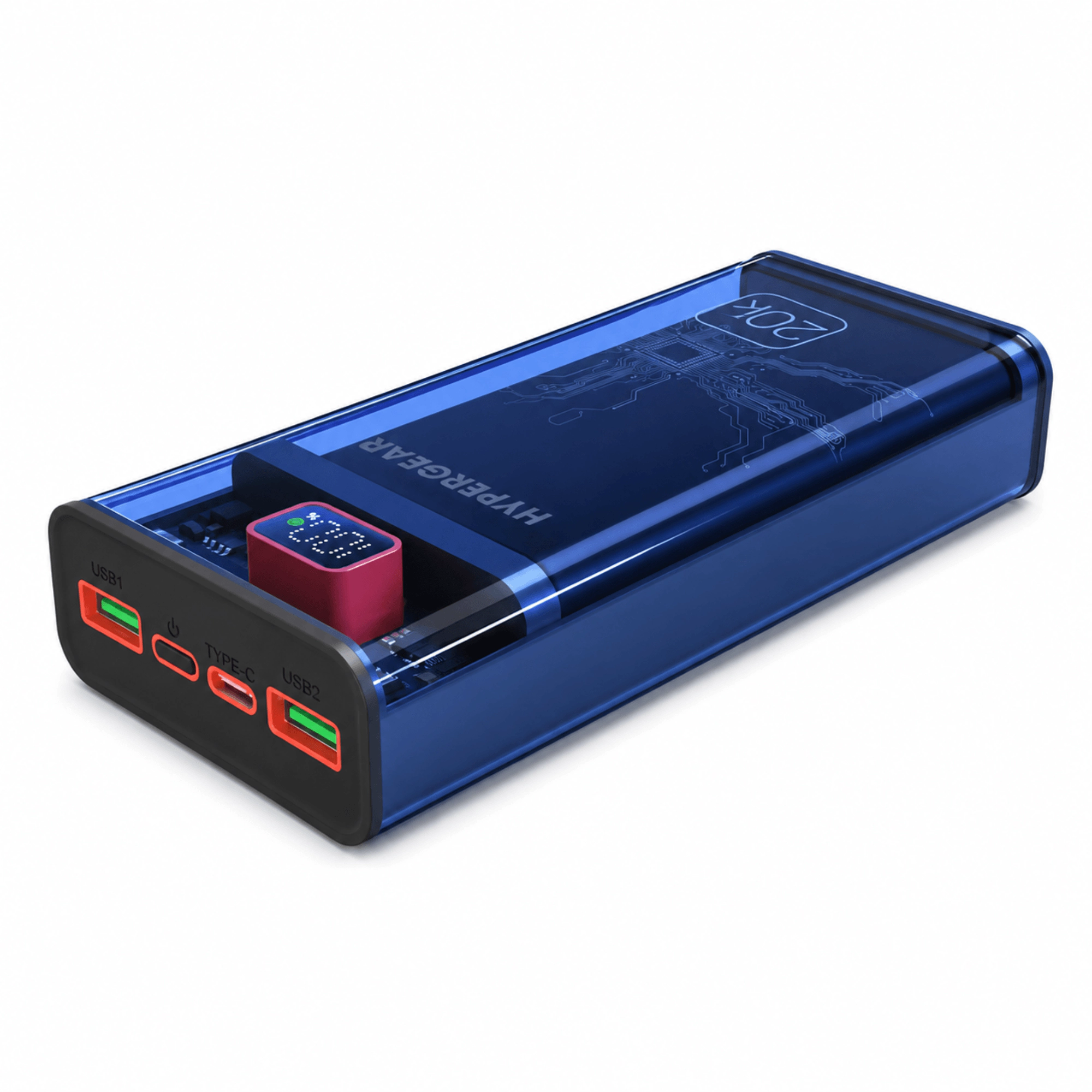 HyperGear ClearCharge XL 20000mAh Transparent PD Power Bank