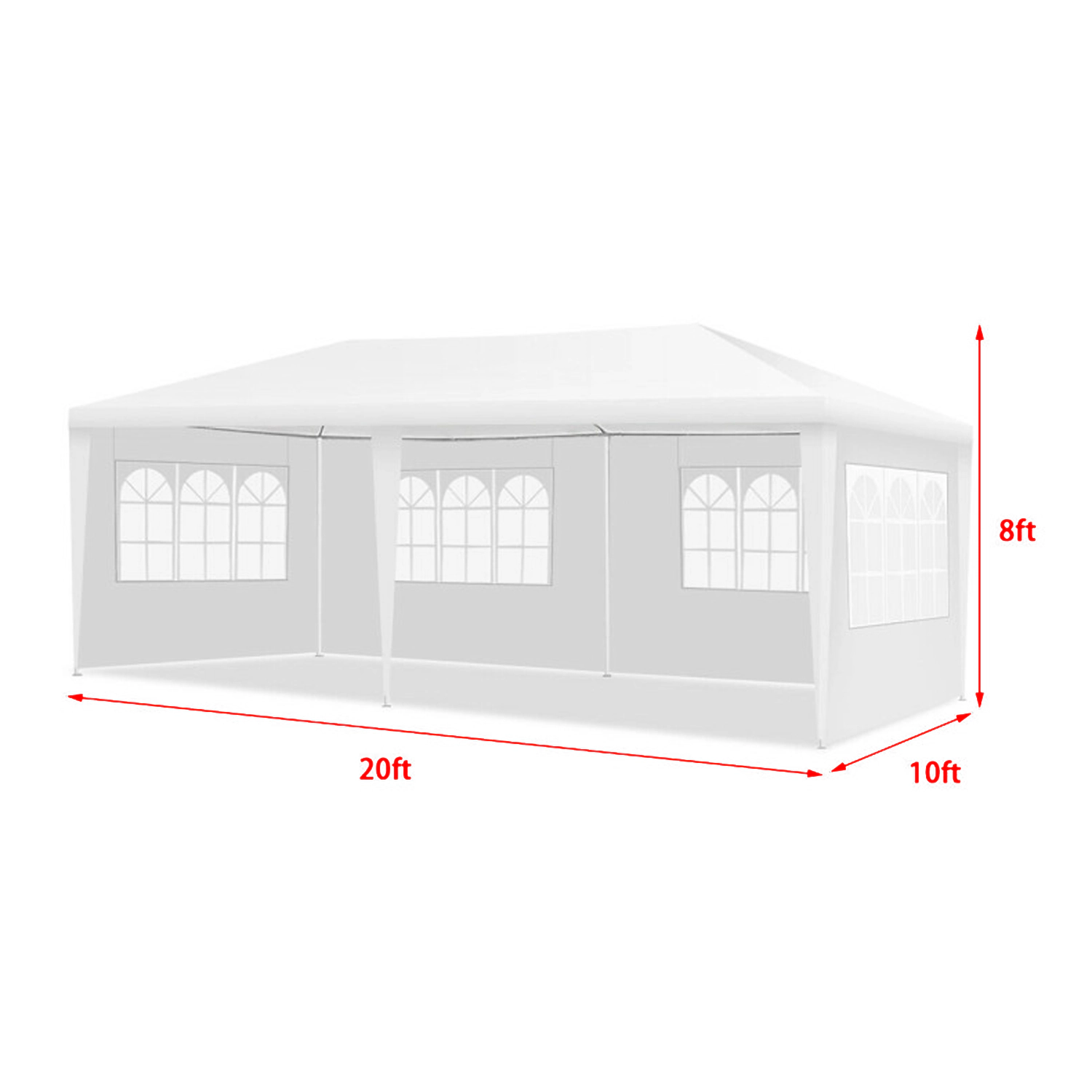 Hivvago Heavy-Duty 10x20 Outdoor Celebration Tent with Removable Panels and Bag