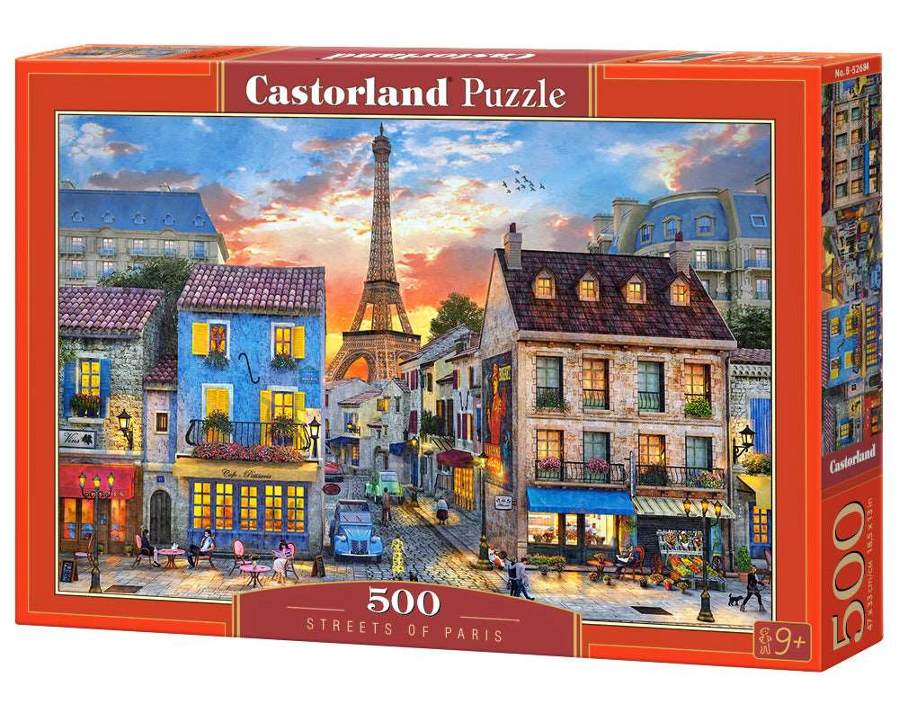 CASTORLAND 500 Piece Jigsaw Puzzle, Streets of Paris, France, Eiffel Tower, European puzzle, Adult Puzzles, B-52684