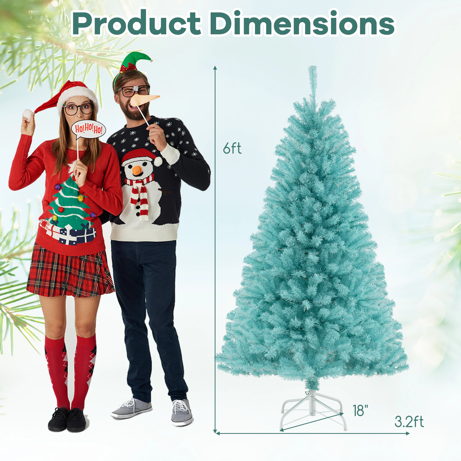 SlickBlue Pre-Lit Blue Christmas Tree with Warm White LED Lights