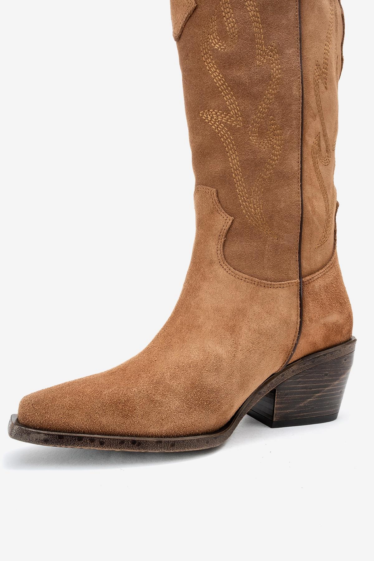 Forever & Always Womens Pietro Leather Western Knee High Boots