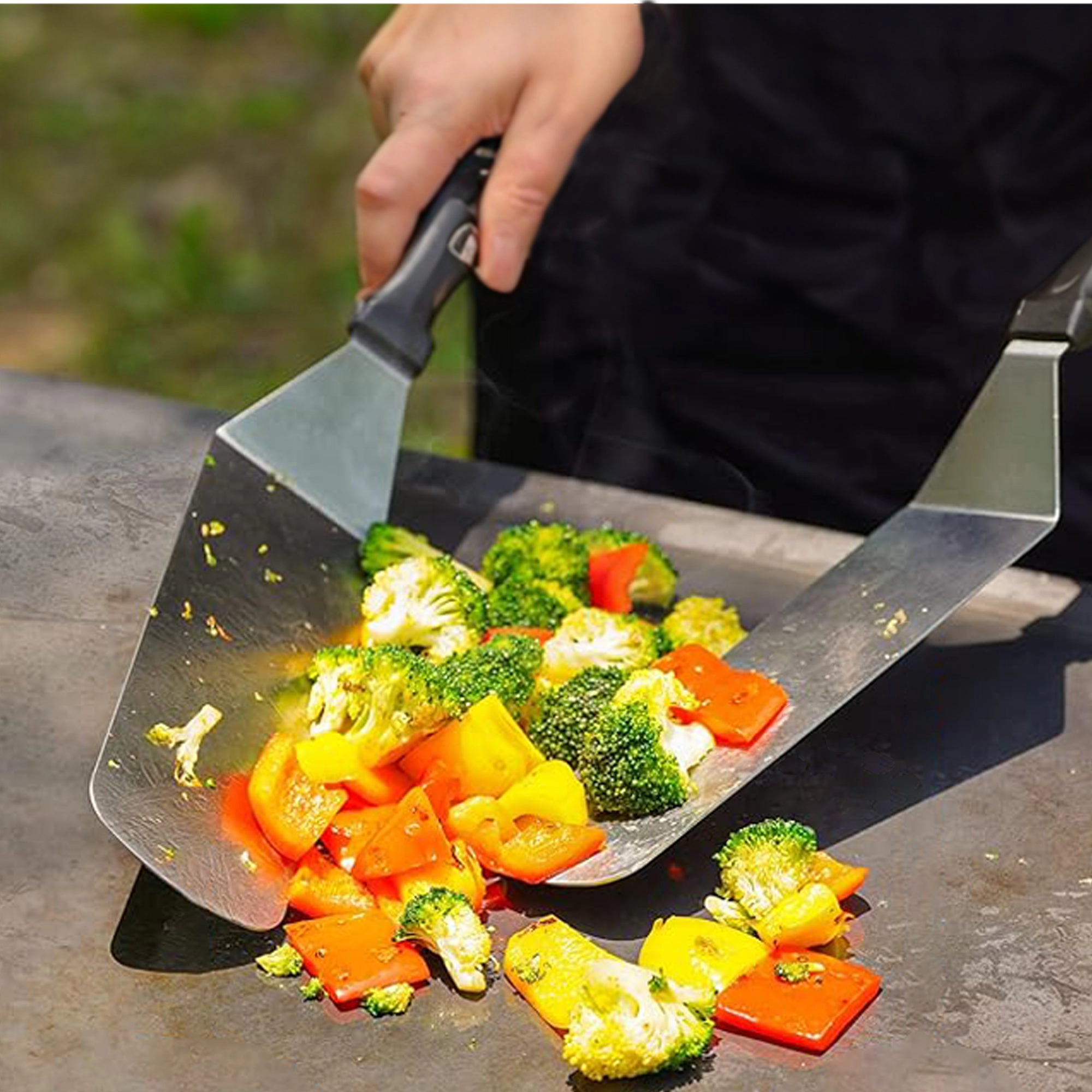 Cheer Collection 5-Piece Stainless Steel Griddle Tool Set
