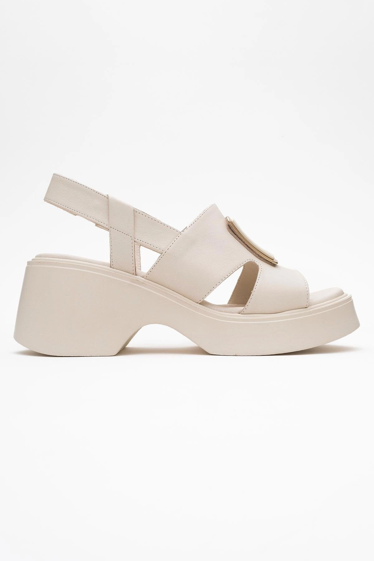 Forever & Always Womens Lucia Leather Buckle Platform Sandals