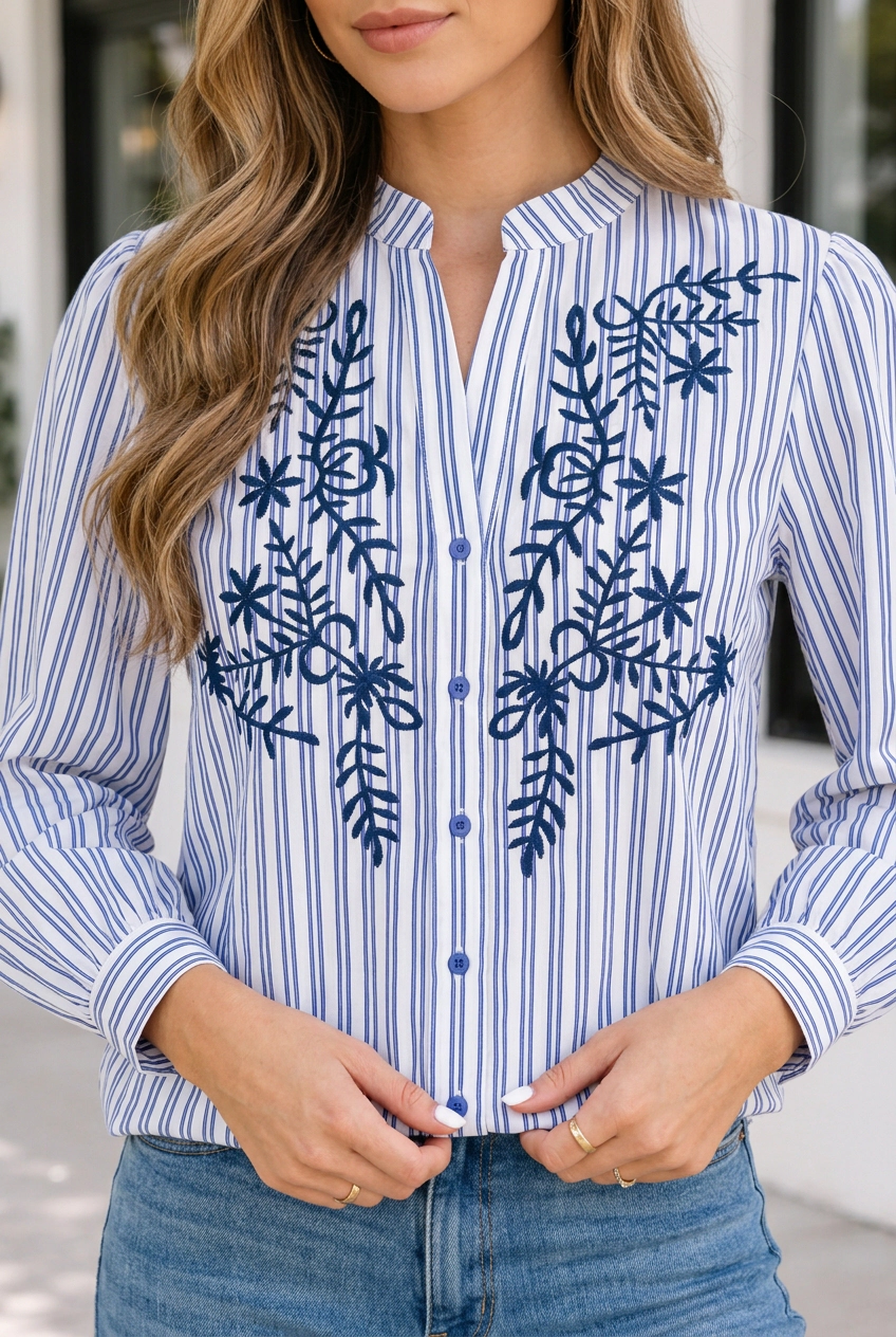Threaded Pear Laylah Long Sleeve Shirt Top