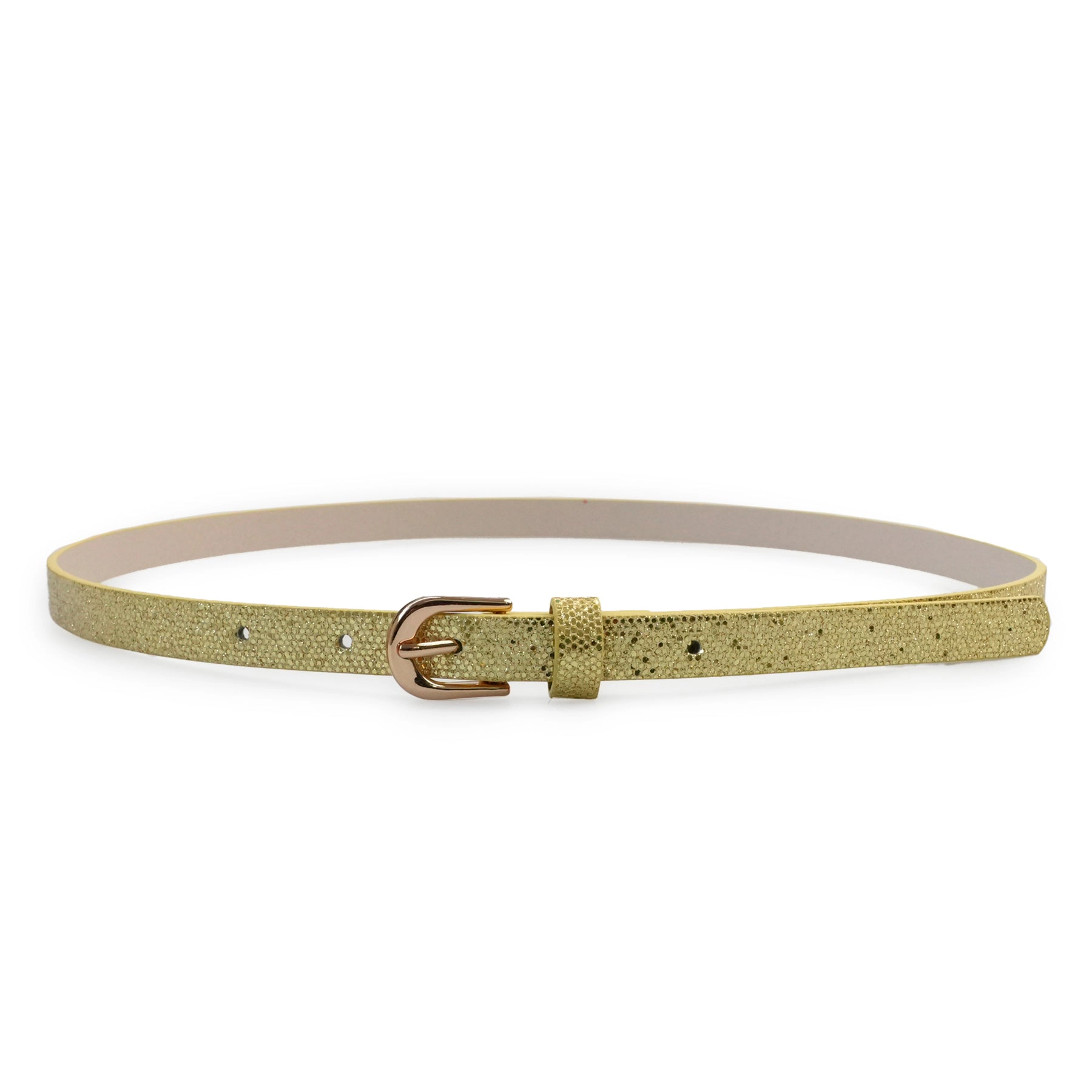 AGP PARIS Gold Snake Print Women's Belt
