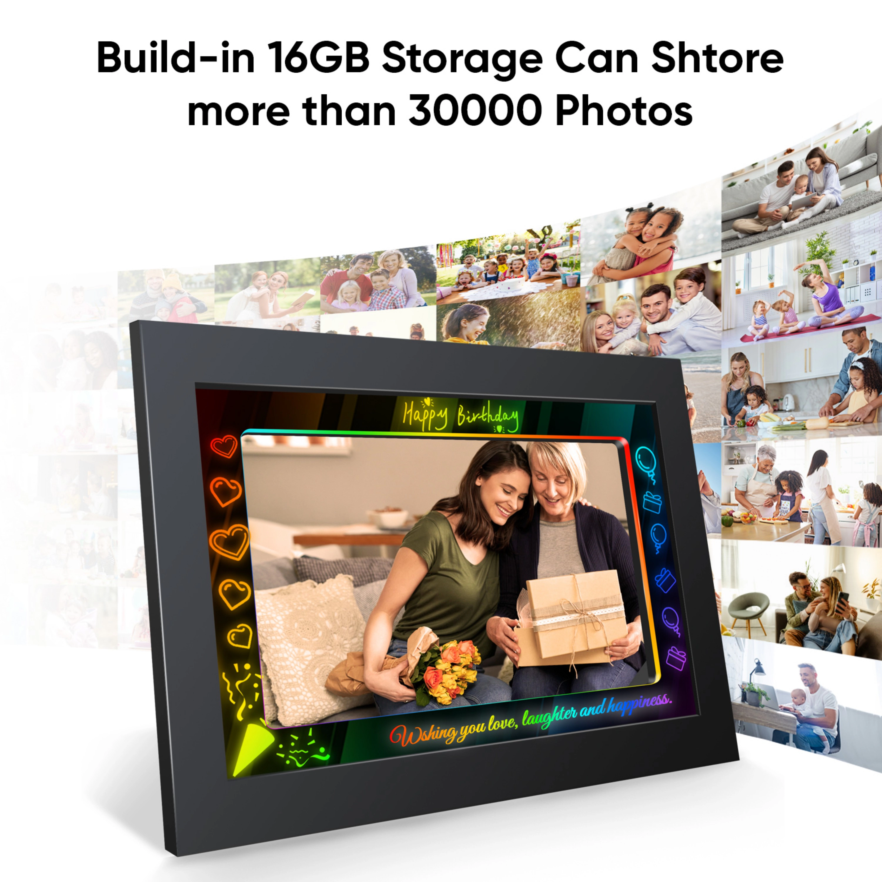 Eco4life 10.1" WiFi RGB Digital Photo Frame Birthday Gift for Women