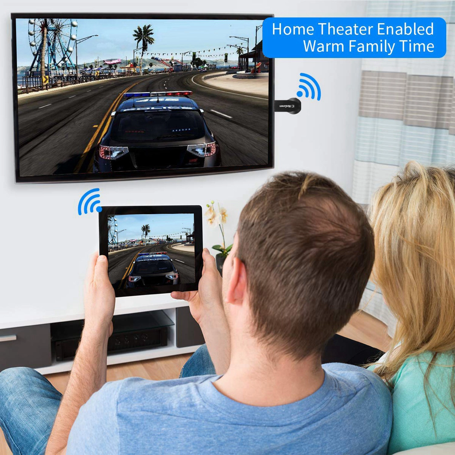 GBruno 1080P Wireless Display Adapter HDMI Dongle