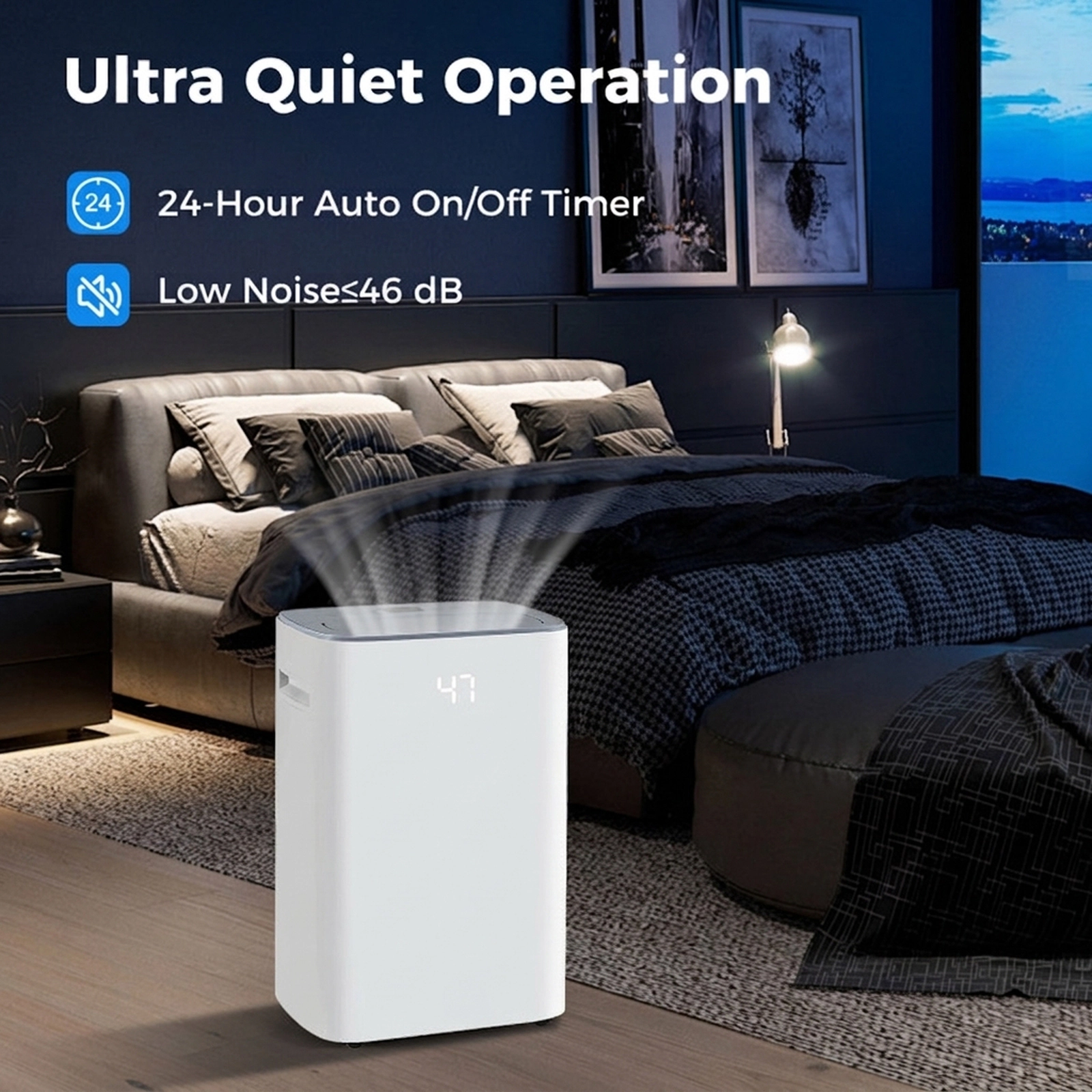 SUGIFT White 4500-Sq-Ft 52-Pint Dehumidifier with Auto Defrost and Child Lock 12.5-in W 9-in D 19-in H