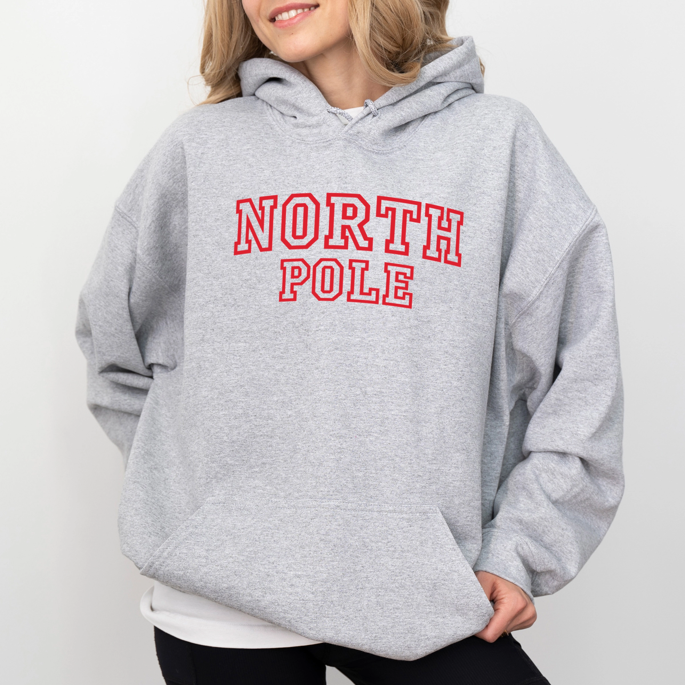 Simply Sage Market - Women's Graphic Hoodie North Pole Varsity Outlines