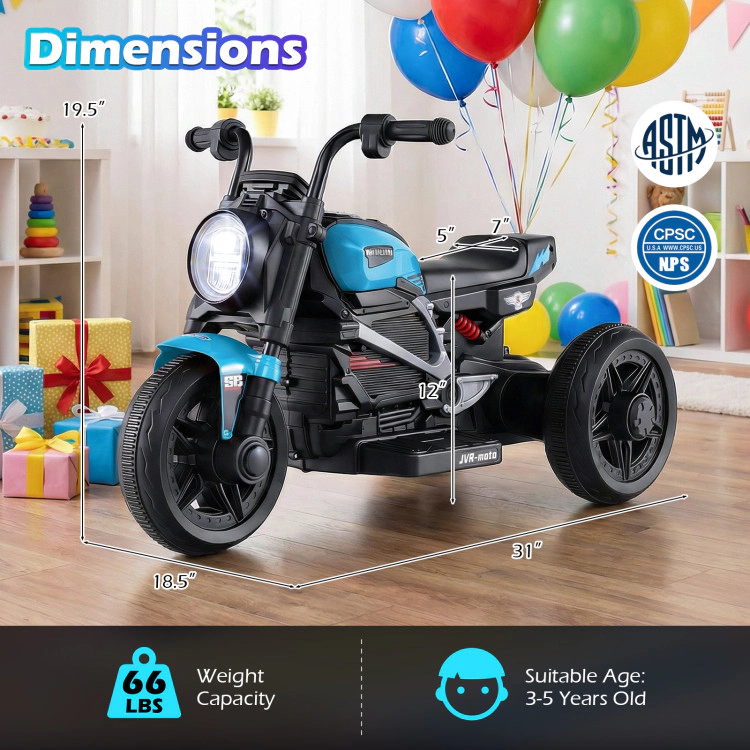 Hivvago 6V Kids Electric Motorcycle with LED Headlight and Music for Toddlers Aged 3-5