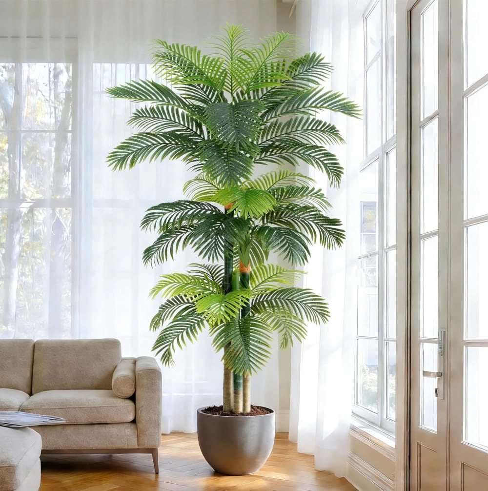 Whimsy Toys 8.5ft Artificial Golden Cane Palm Tree
