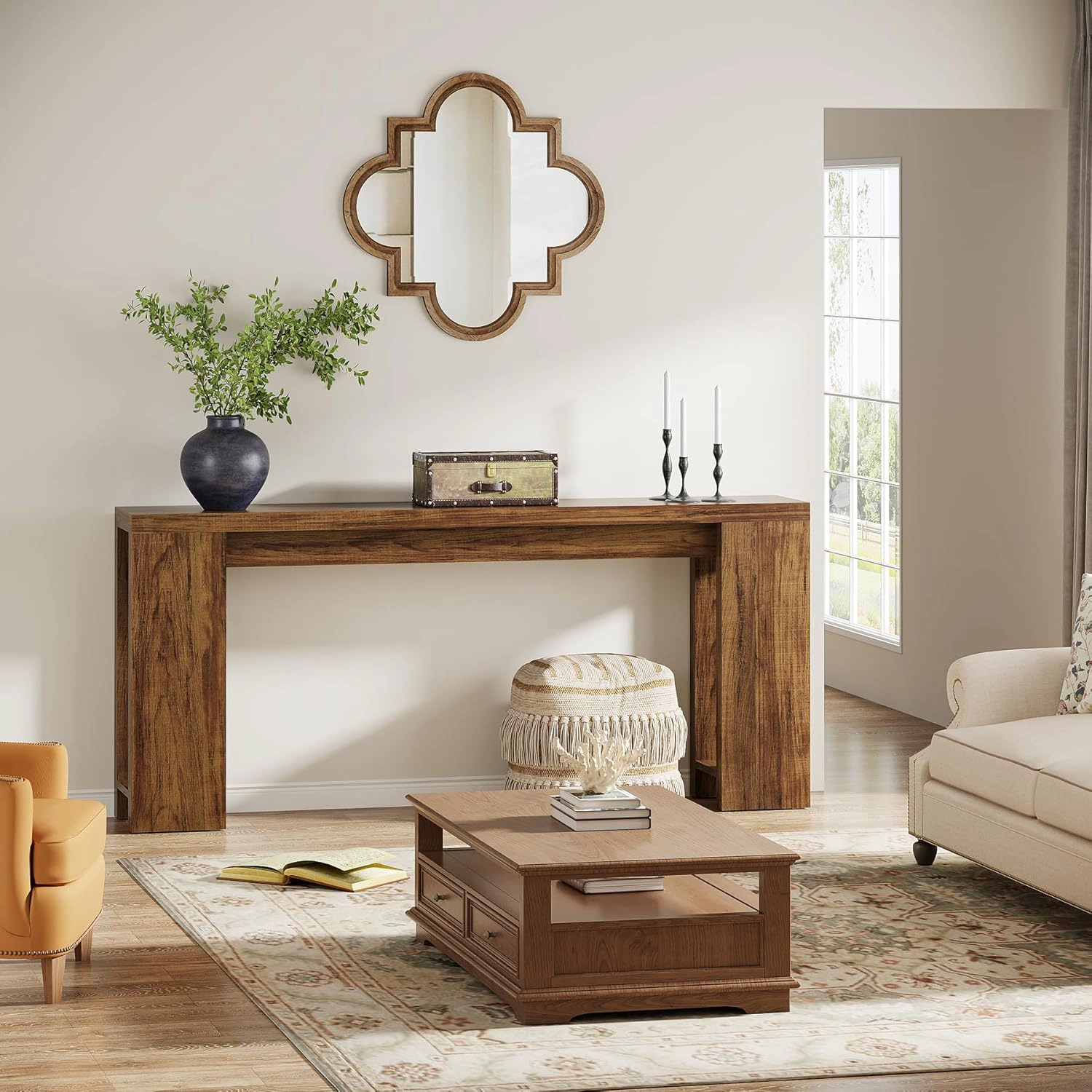 Tribesigns 70.9" Wood Console Table, Farmhouse Sofa Table Entryway Table