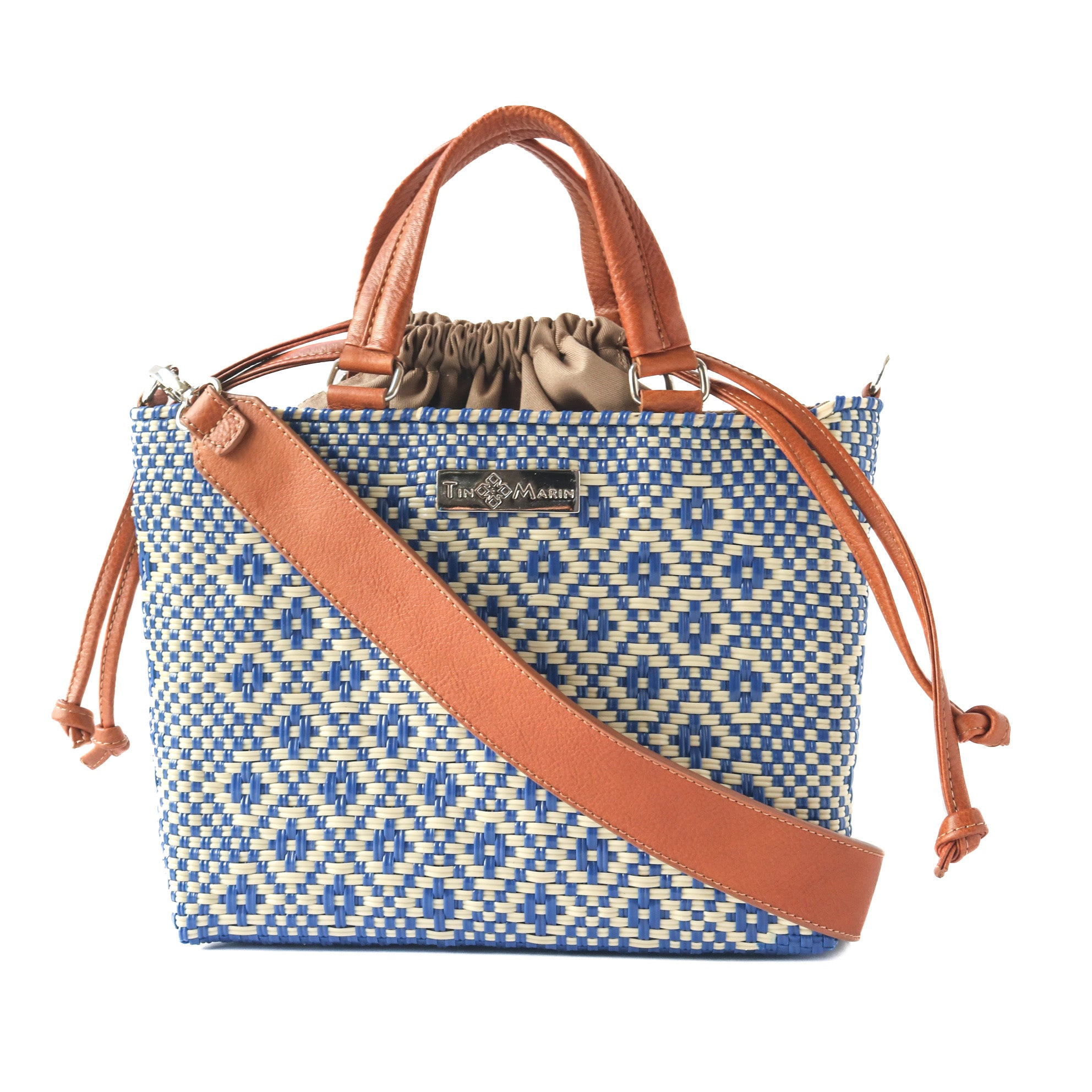 Tin Marin Mixte Woven Crossbody Drawstring Bag