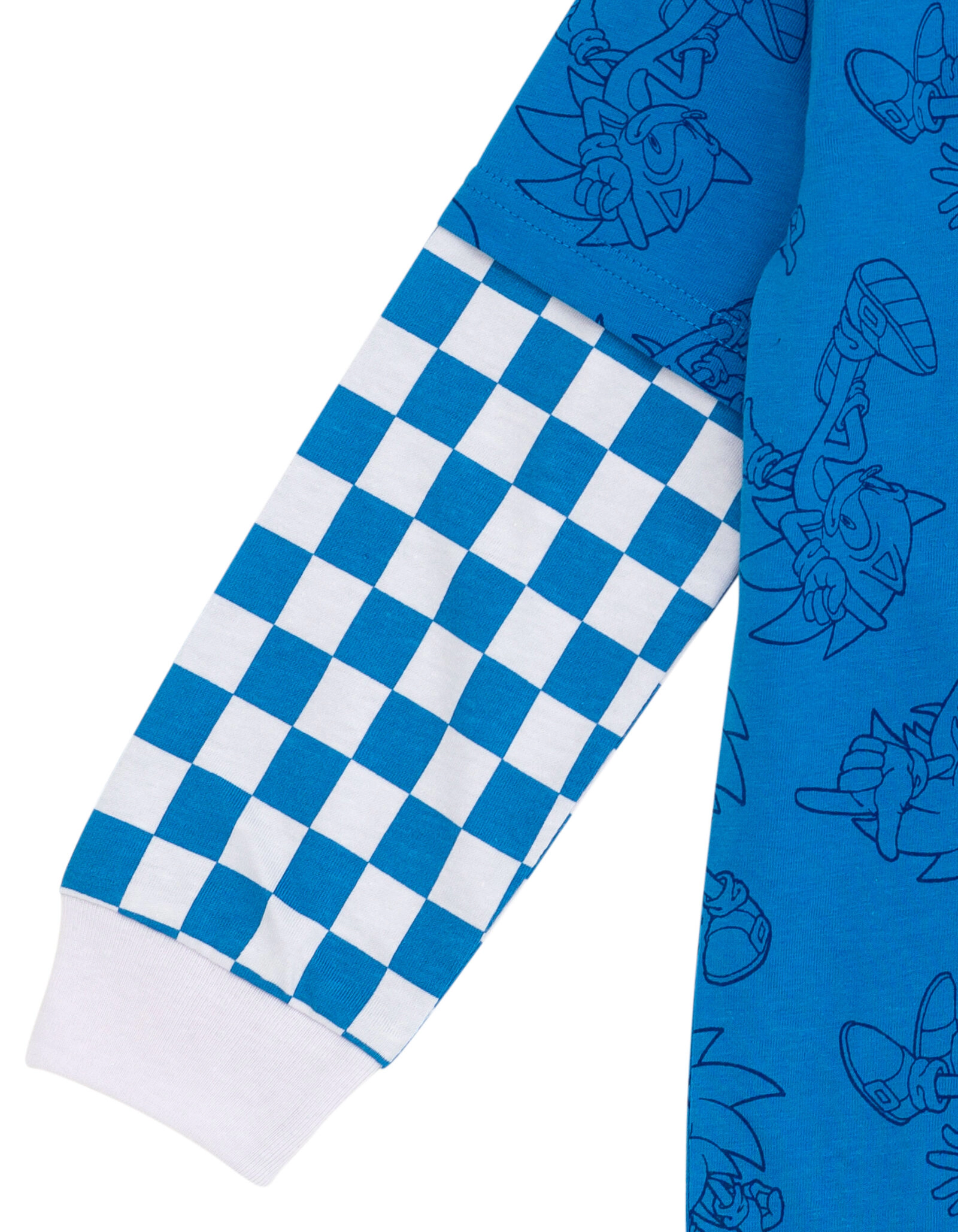 SEGA Sonic the Hedgehog Boys' Hooded Long Sleeve T-Shirt