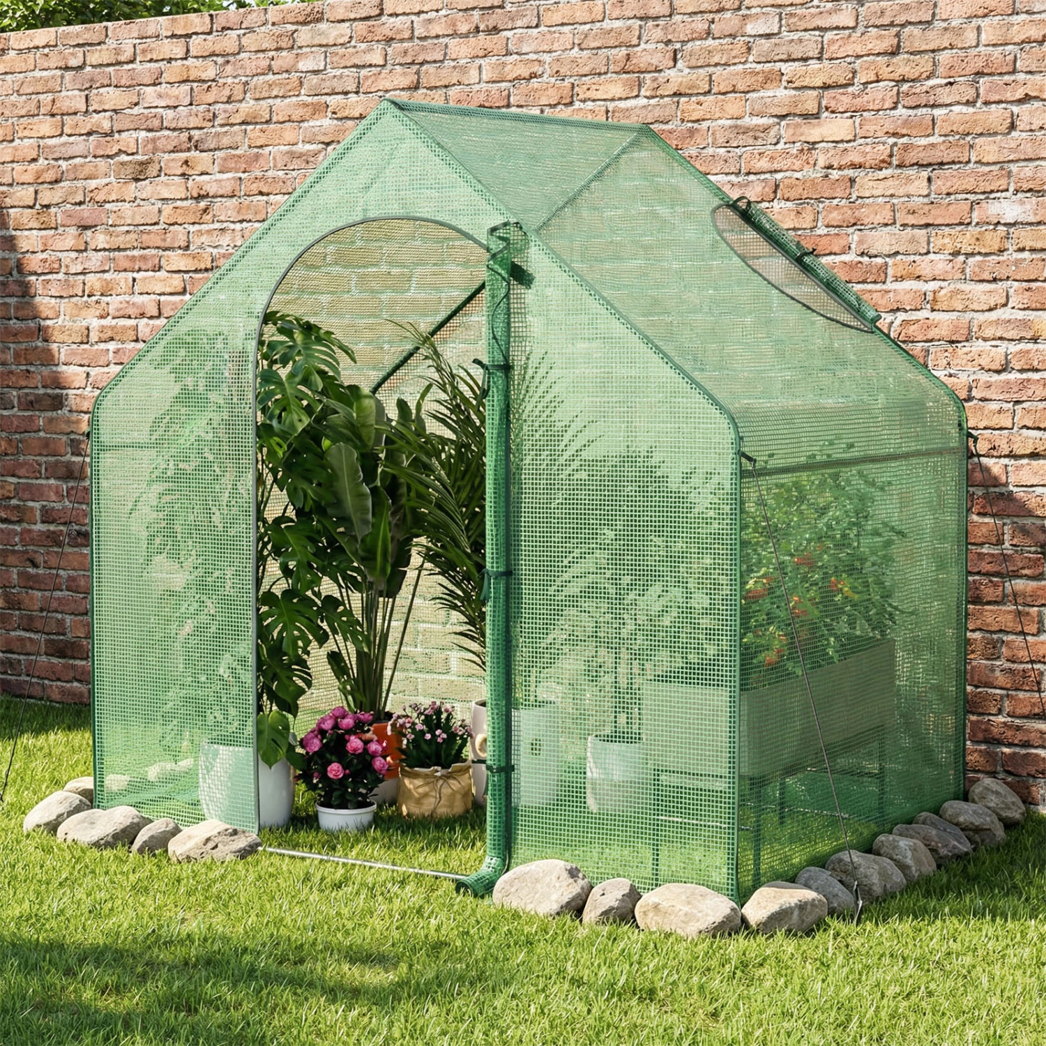 LJG Portable Outdoor Warm House with PE Cover and Roll-up Zippered Door