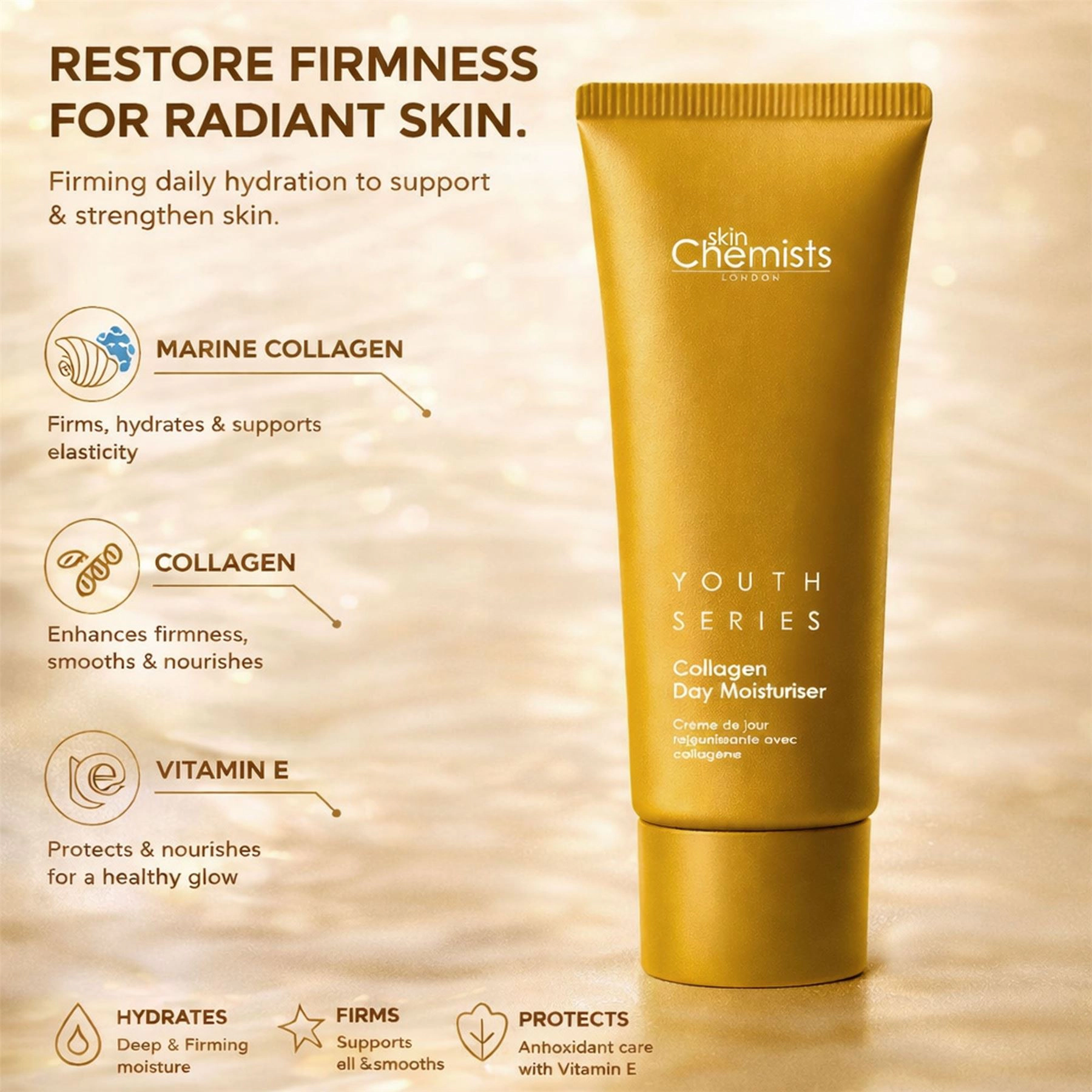 skinChemists Collagen Day Moisturiser 50ml - Anti-Aging, Firming for Loss of Firmness